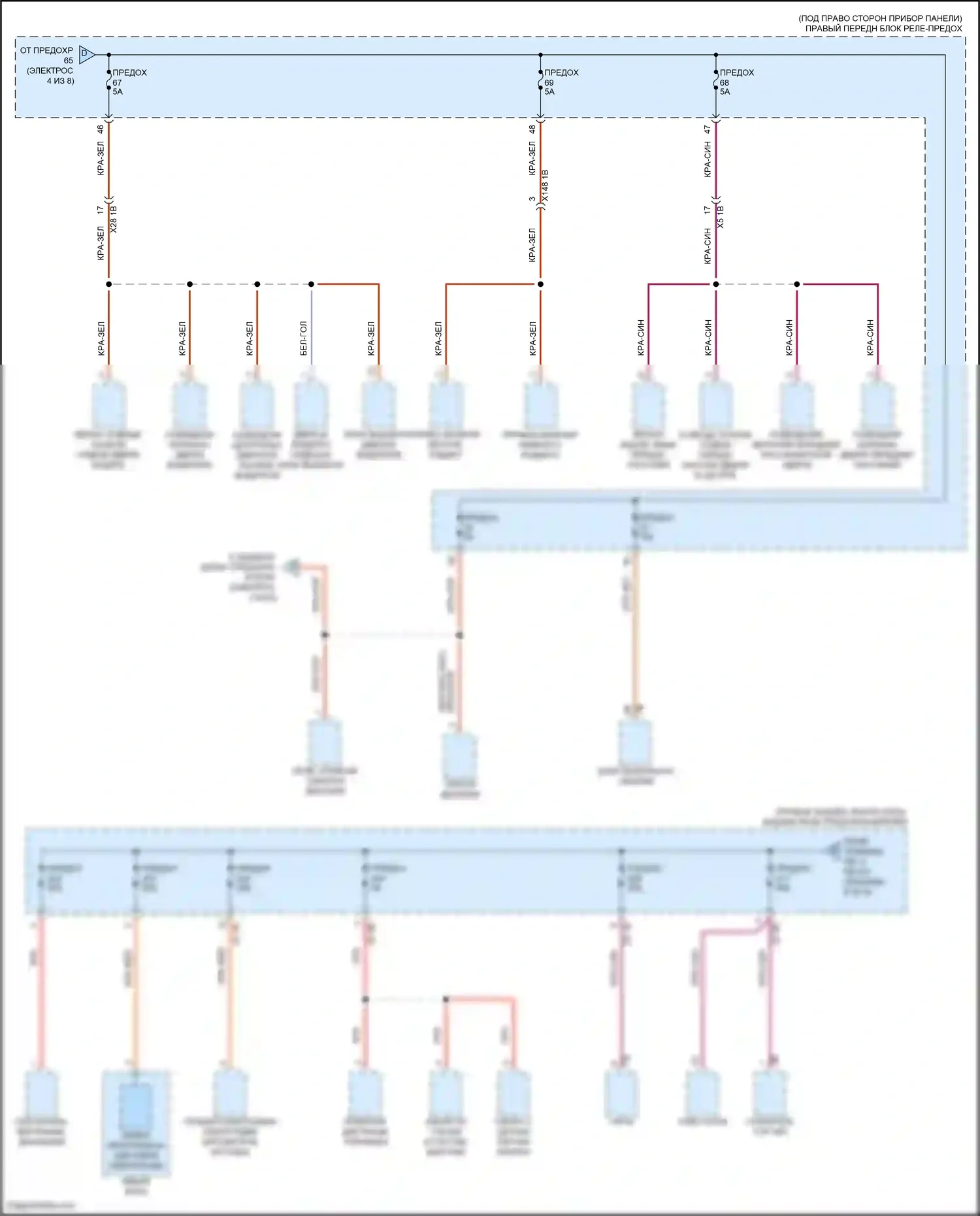 X3 M BMW F97 (2019-2021): Электросхема блока предохранителей реле (5 из 8) 