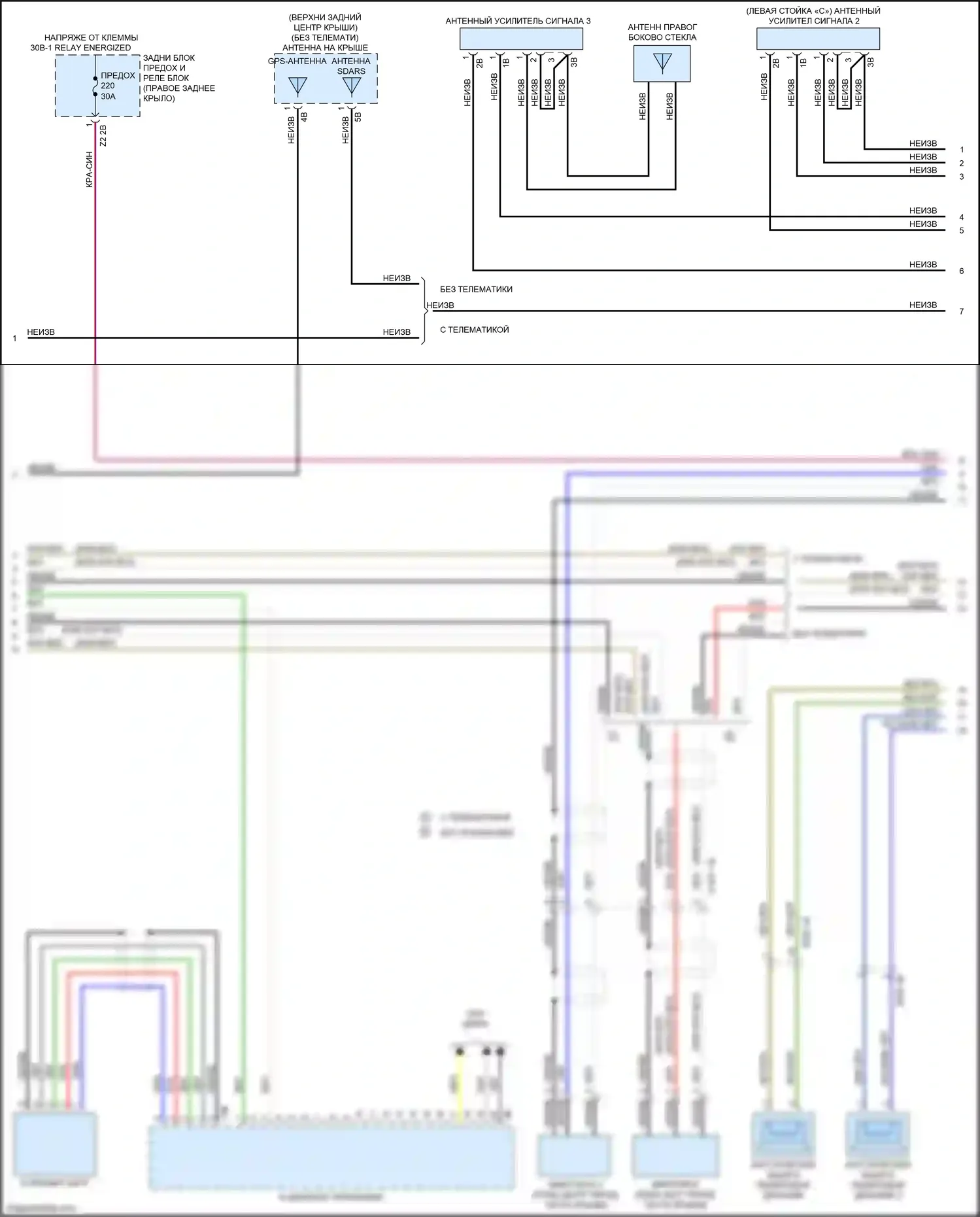 X3 M BMW F97 (2019-2021): Электросхема аудиоблока приемника, средний уровень (2 из 3) 
