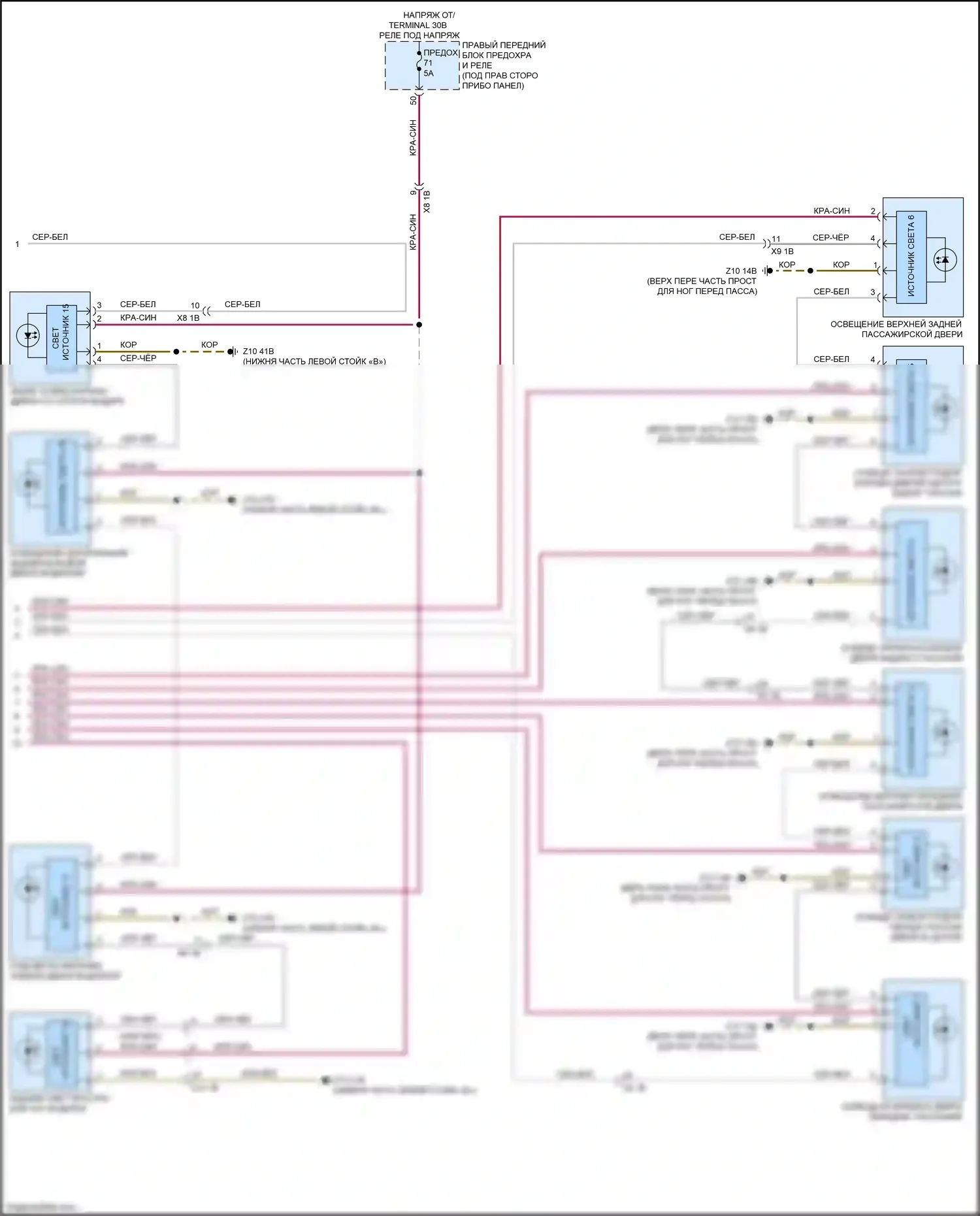 X3 M BMW F97 (2019-2021): Электросхема освещения салона (4 из 4) 