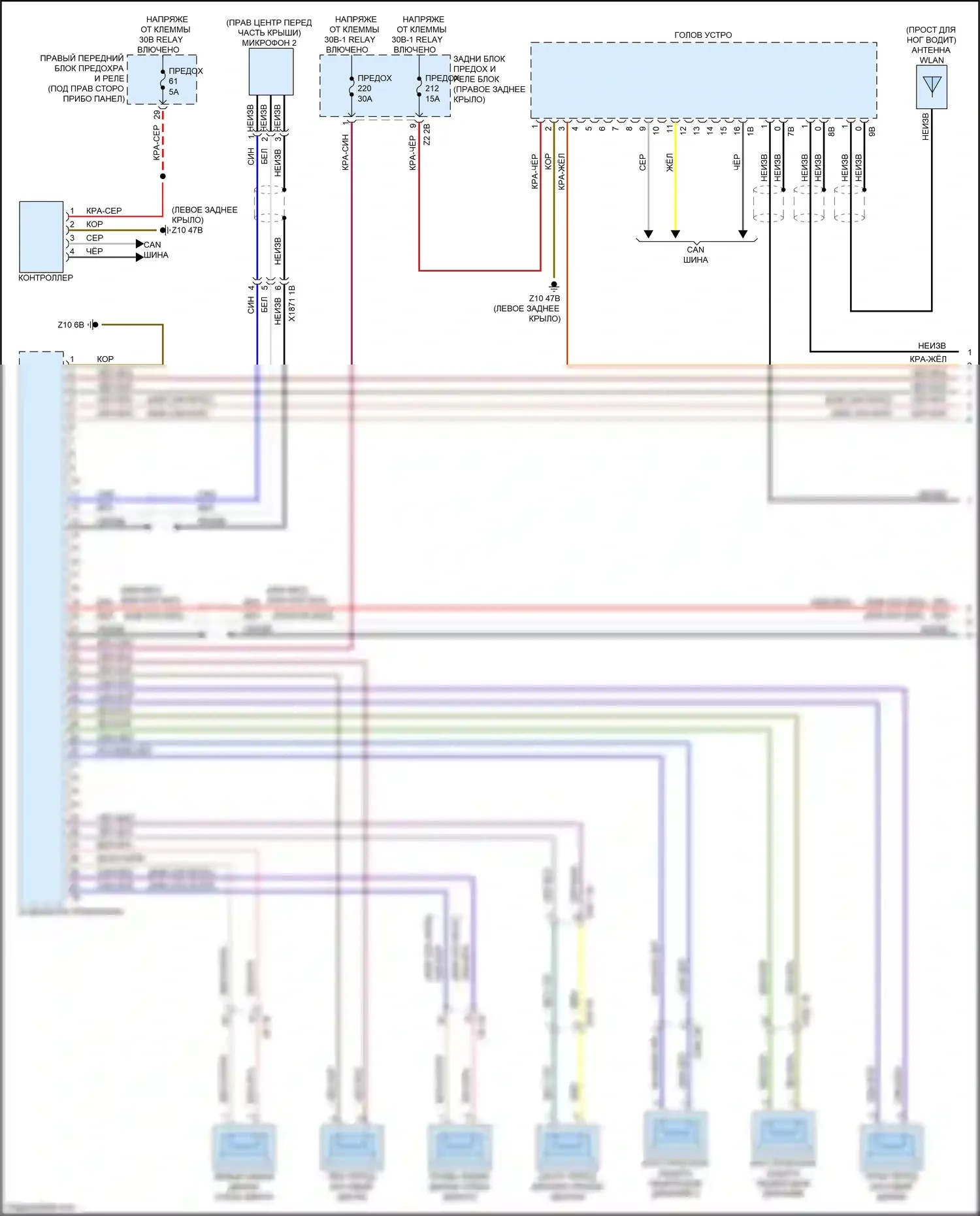 X3 M BMW F97 (2019-2021): Электросхема навигации, база с аудиоблоком приемника (1 из 3) 