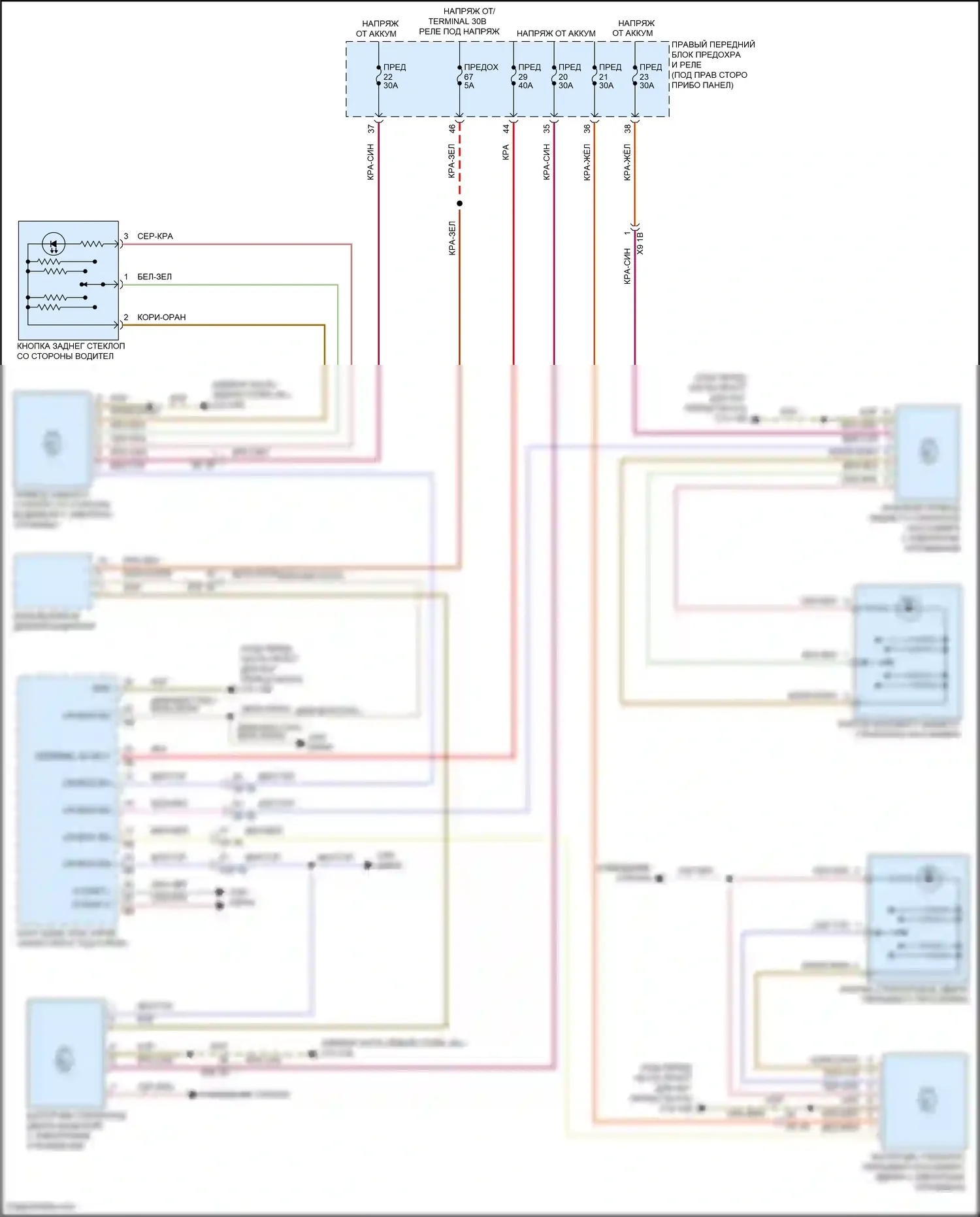 X3 M BMW F97 (2019-2021): Стеклоподъемники электросхема 