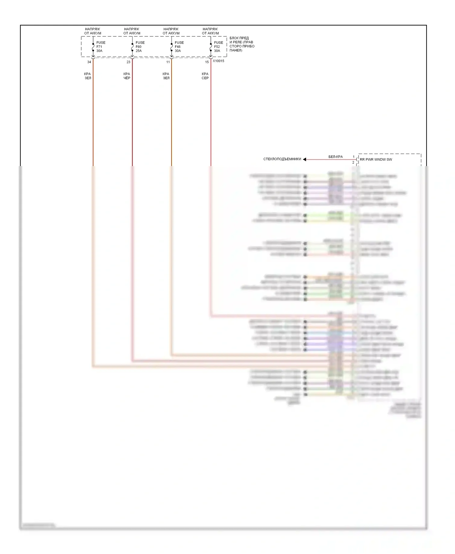X3 BMW E83 рестайлинг (2006-2010): Электросхема блоков управления кузовом (2 из 2) 