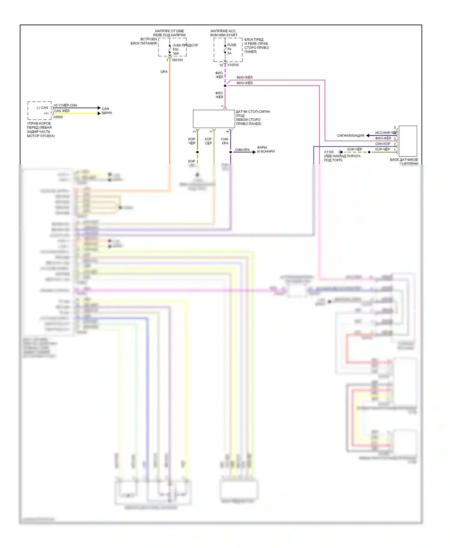 X3 BMW E83 рестайлинг (2006-2010): Электросхема круиз-контроля 