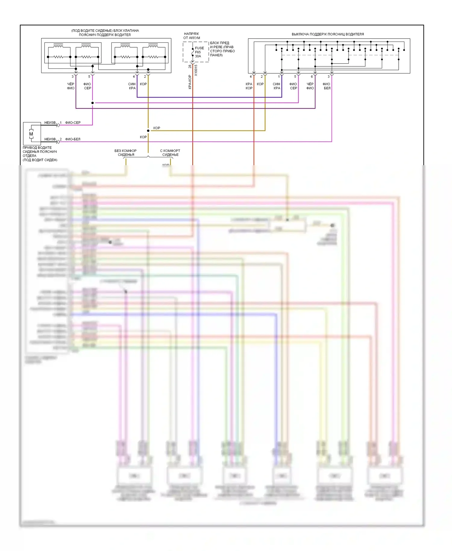 X3 BMW E83 рестайлинг (2006-2010): Электросхема систем памяти 