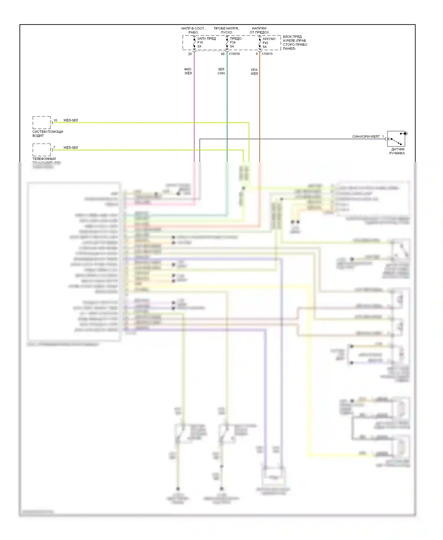 X3 BMW E83 (2003-2006): Электросхема приборной панели 
