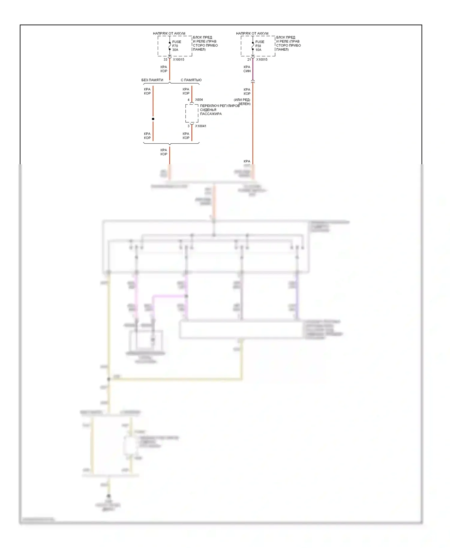 X3 BMW E83 (2003-2006): Поясничная электросхема пассажира 