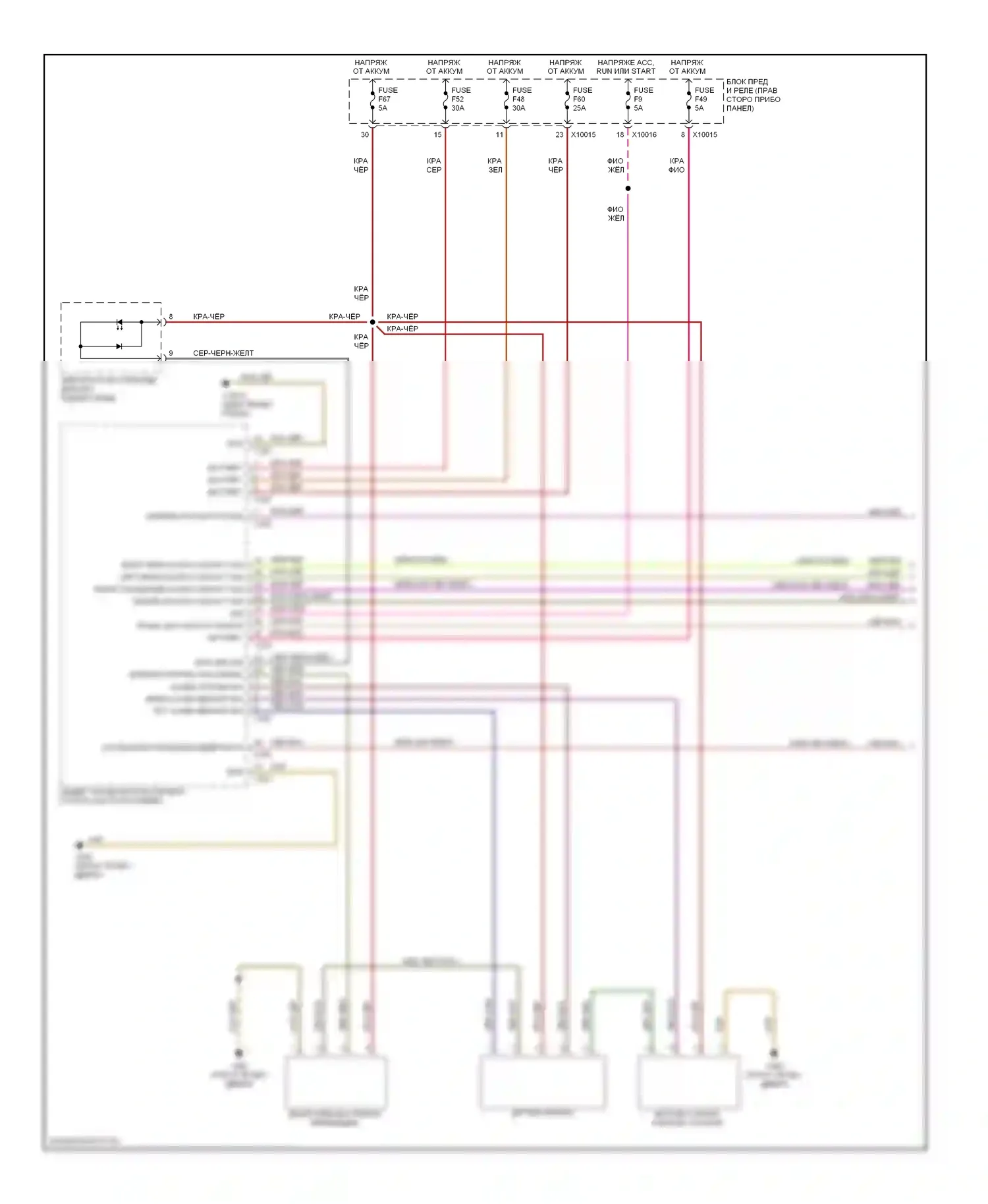 X3 BMW E83 (2003-2006): Сигнализации электросхема (1 из 2) 