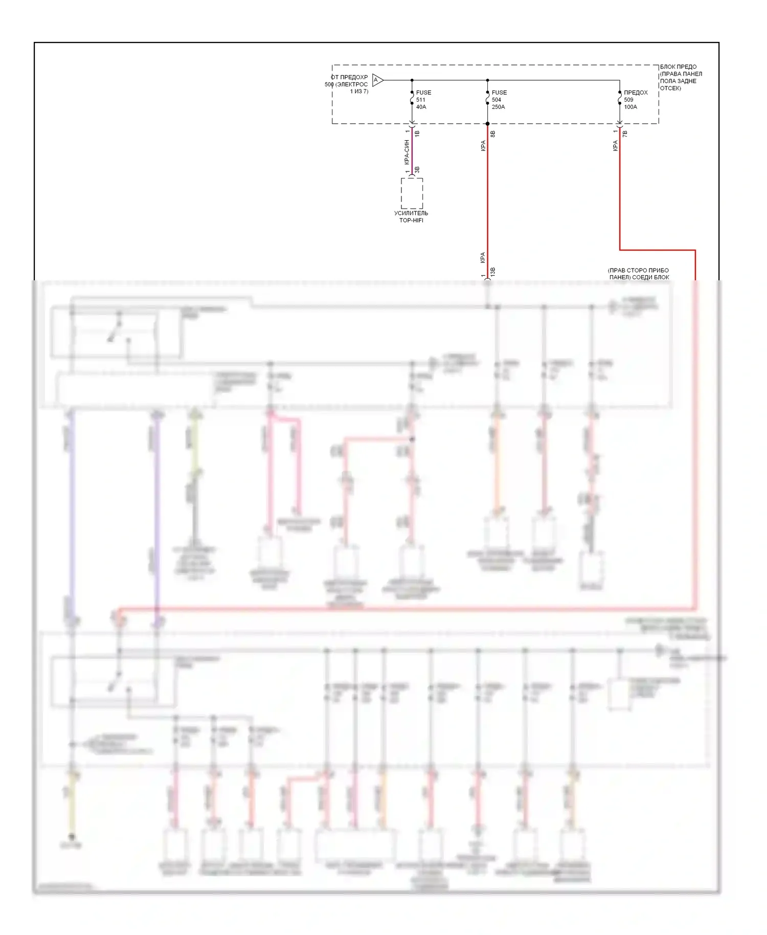 X3 BMW F25 (2010-2014): Электросхема блока предохранителей реле (2 из 7) 