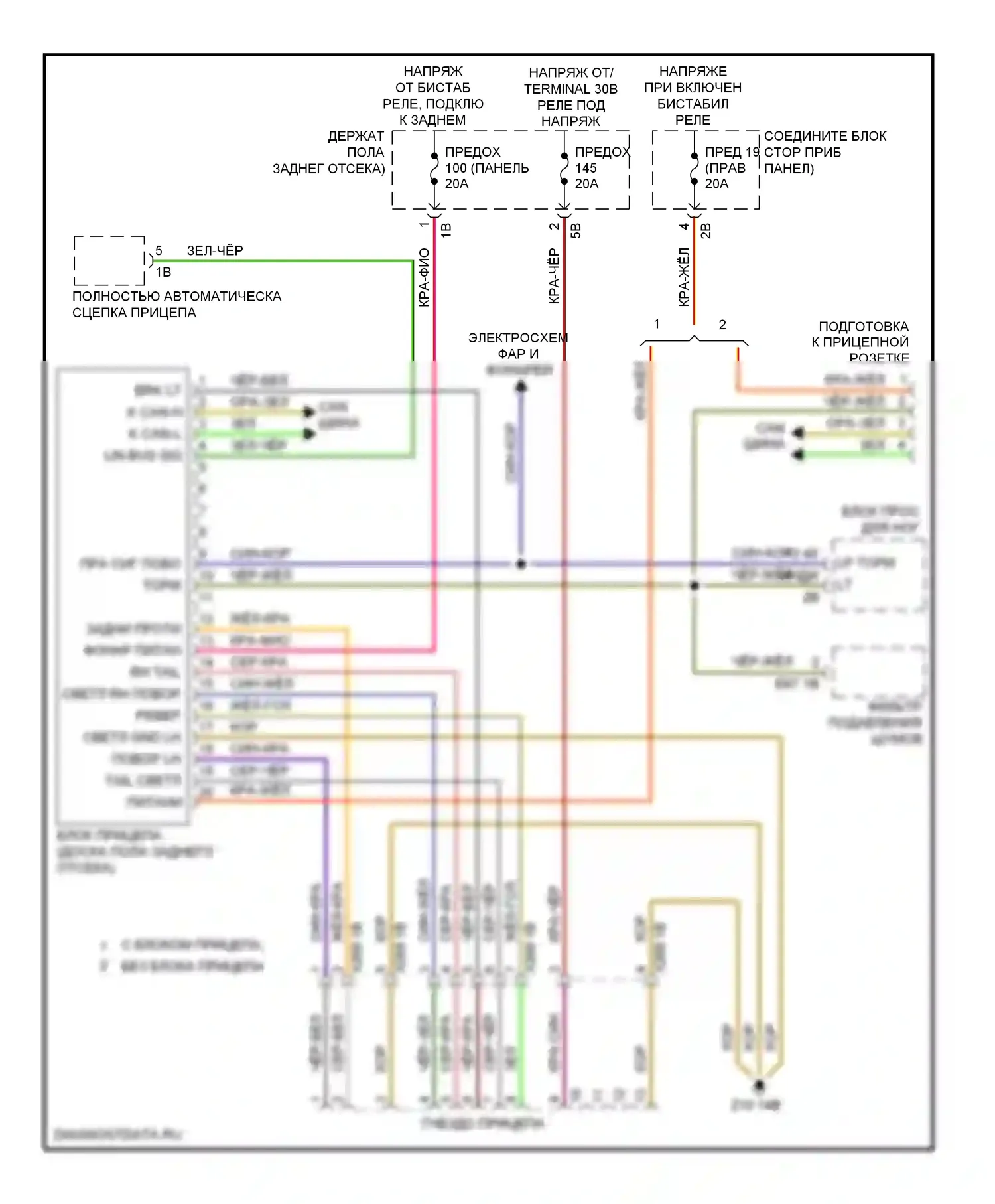 X3 BMW F25 (2010-2014): Электросхема буксировки прицепа 