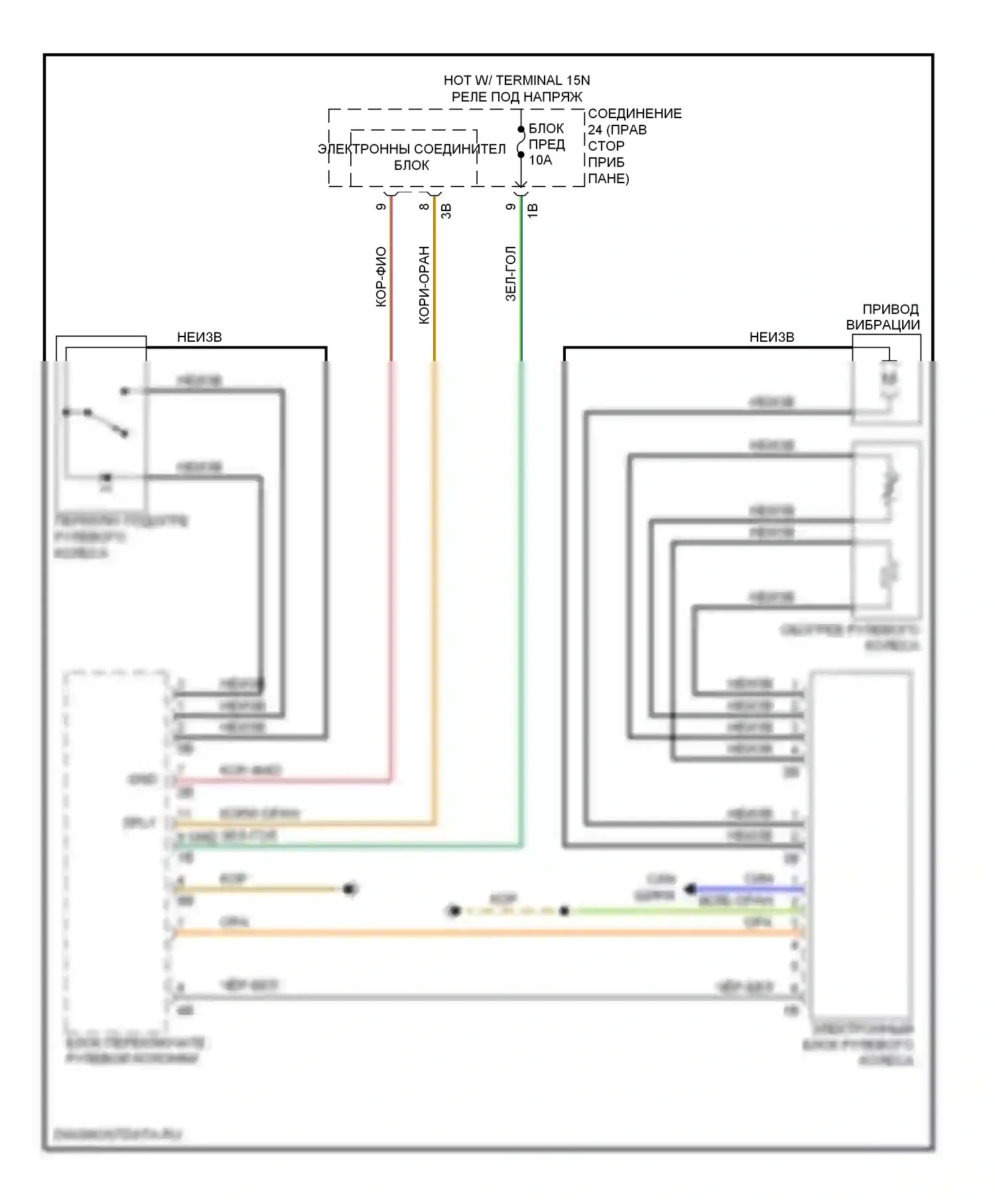 X3 BMW F25 (2010-2014): Электросхема рулевого колеса с подогревом 