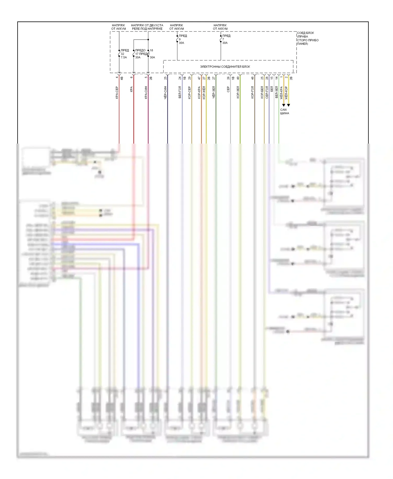 X3 BMW F25 (2010-2014): Стеклоподъемники электросхема 