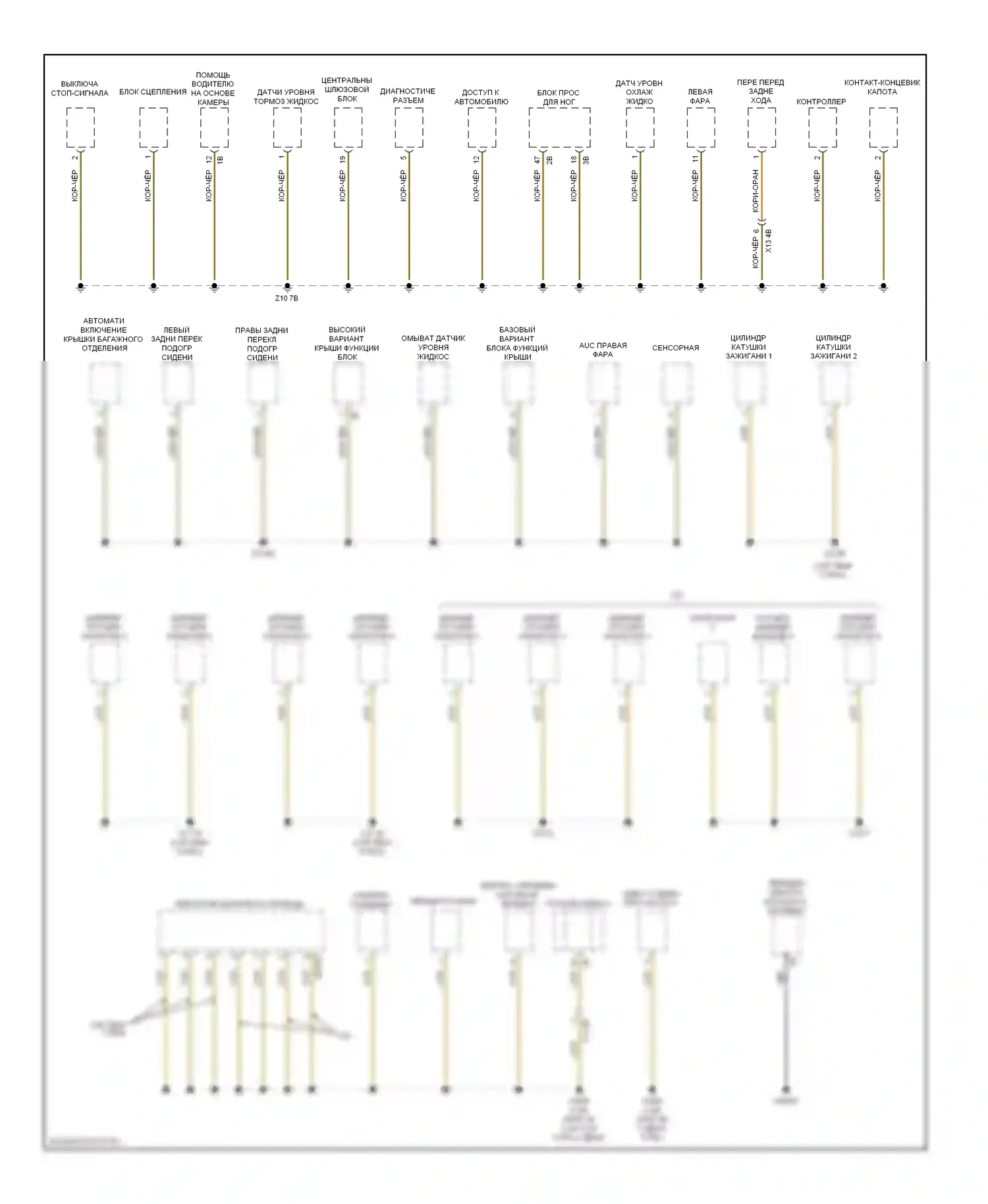 X3 BMW F25 (2010-2014): Электросхема точек подключения масс (4 из 4) 