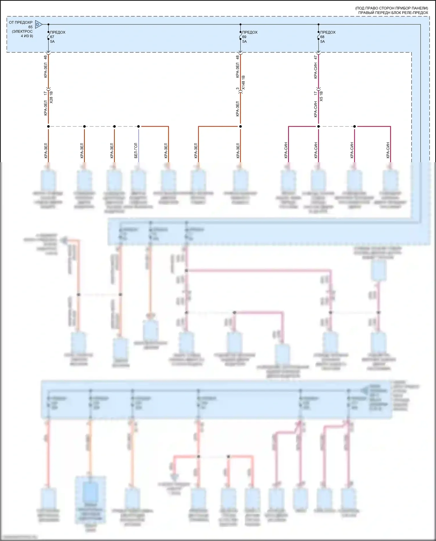 X3 BMW G01 рестайлинг (2021-2024): Электросхема блока предохранителей реле (5 из 9) 