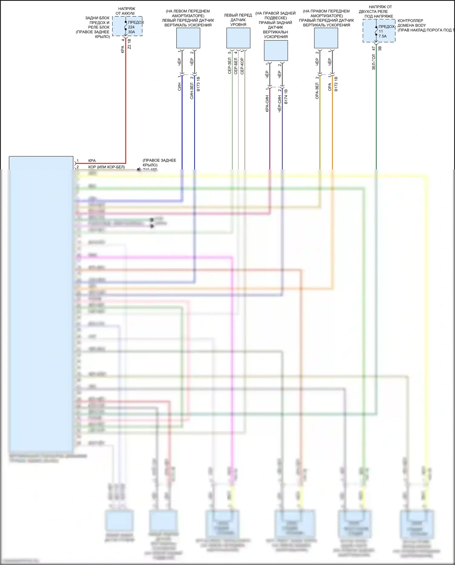 X3 BMW G01 рестайлинг (2021-2024): Электросхема подвески динамического привода 