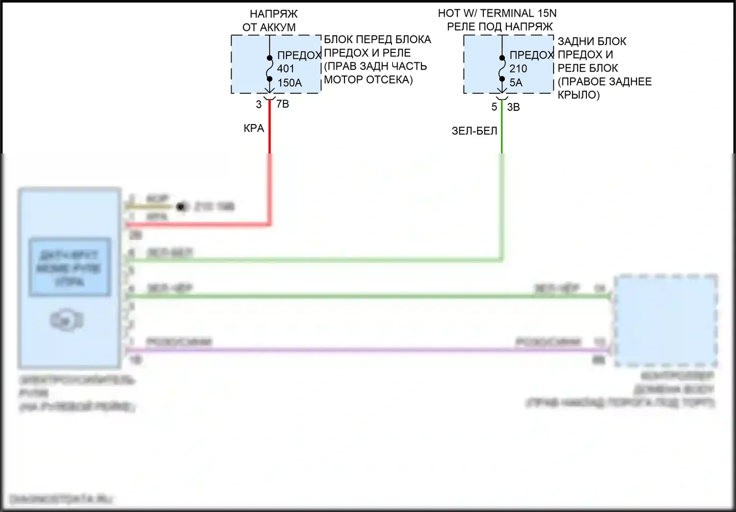 X3 BMW G01 рестайлинг (2021-2024): Электросхема электроусилителя руля 