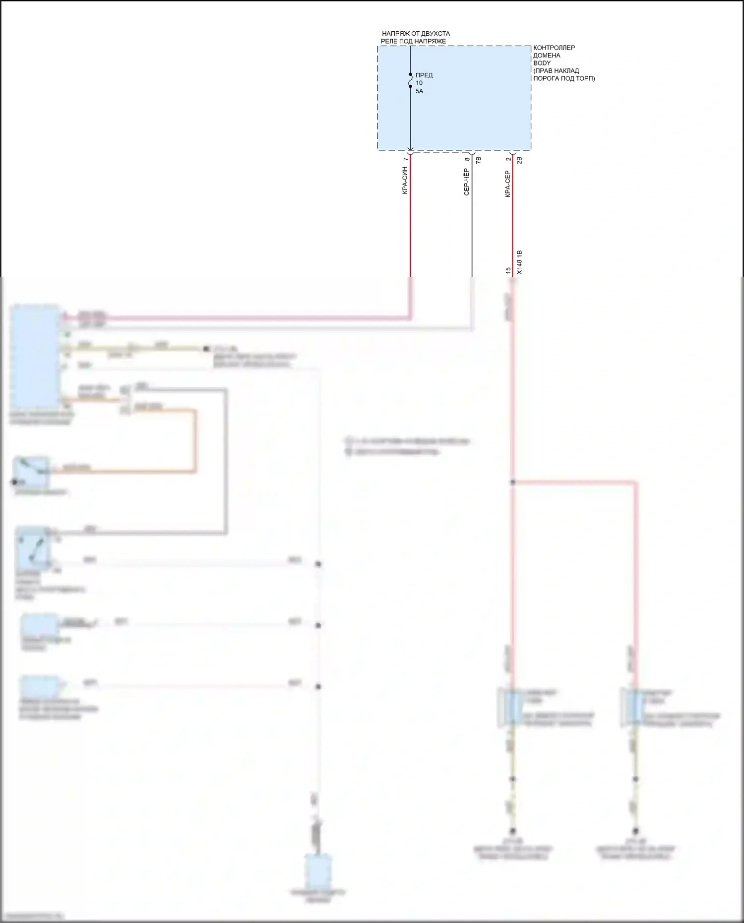 X3 BMW G01 рестайлинг (2021-2024): Электросхема клаксона 