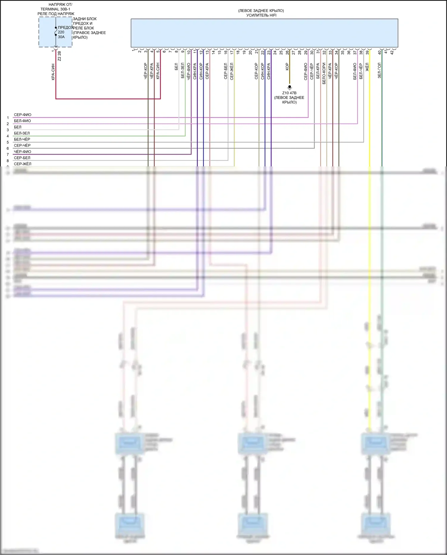 X3 BMW G01 рестайлинг (2021-2024): Hifi электросхема магнитолы, с активным звуковым оформлением (4 из 6) 