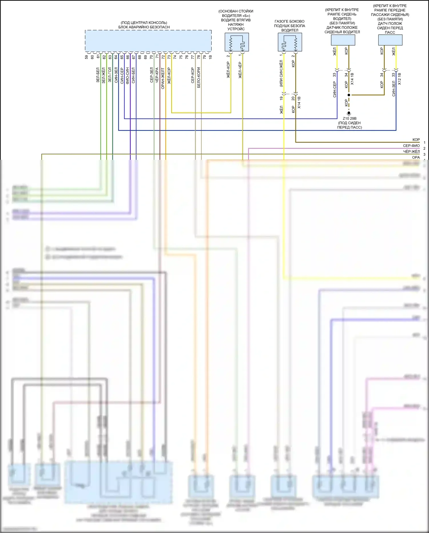 X3 BMW G01 рестайлинг (2021-2024): Электросхема подушек безопасности (3 из 4) 