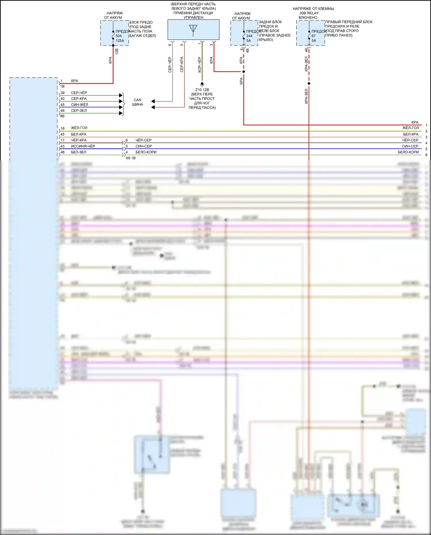 X3 BMW G01 рестайлинг (2021-2024): Электросхема сигнализации и центрального запирания (1 из 3) 