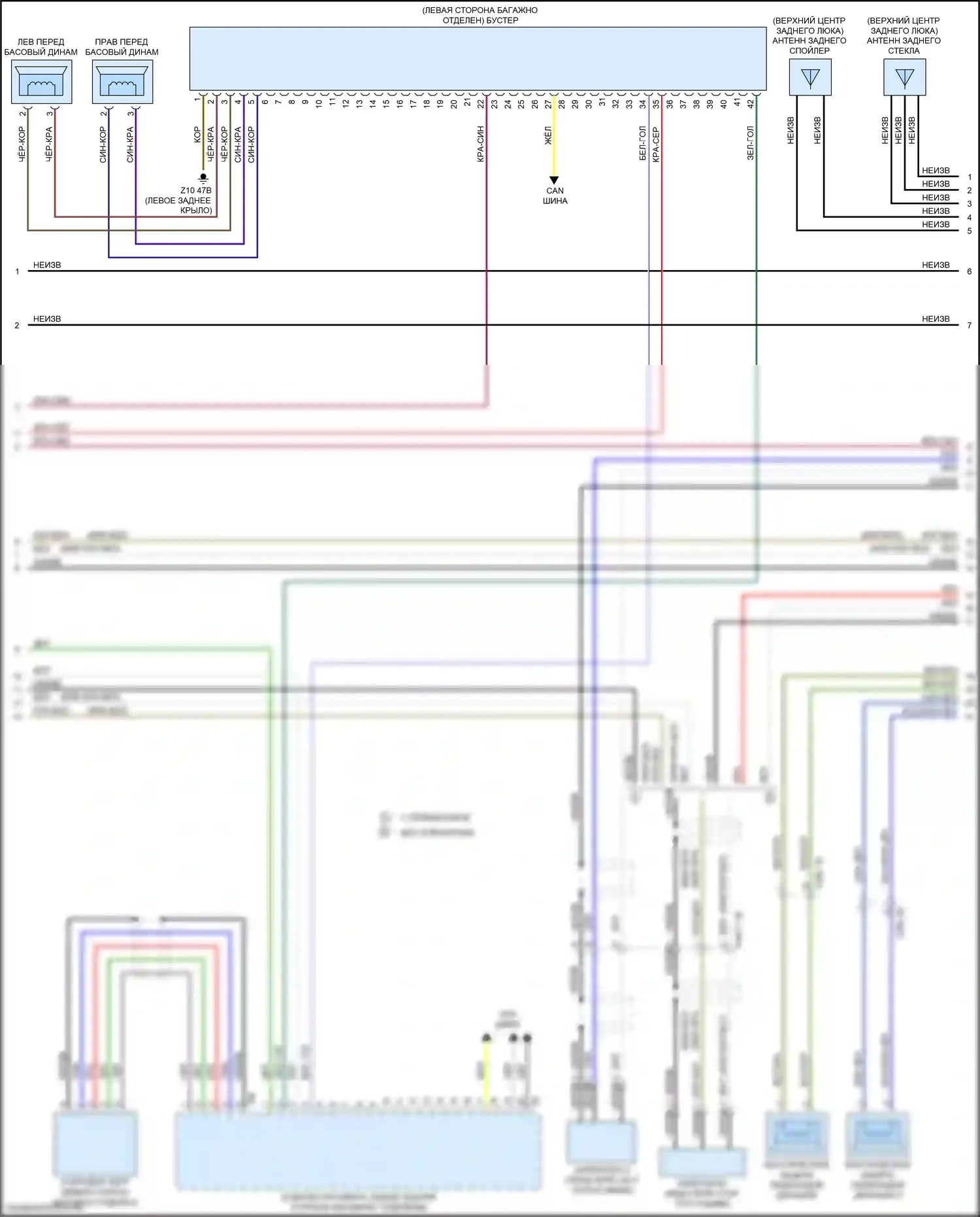X3 BMW G01 рестайлинг (2021-2024): Электросхема навигации, высокий уровень с аудиоблоком приемника (2 из 3) 