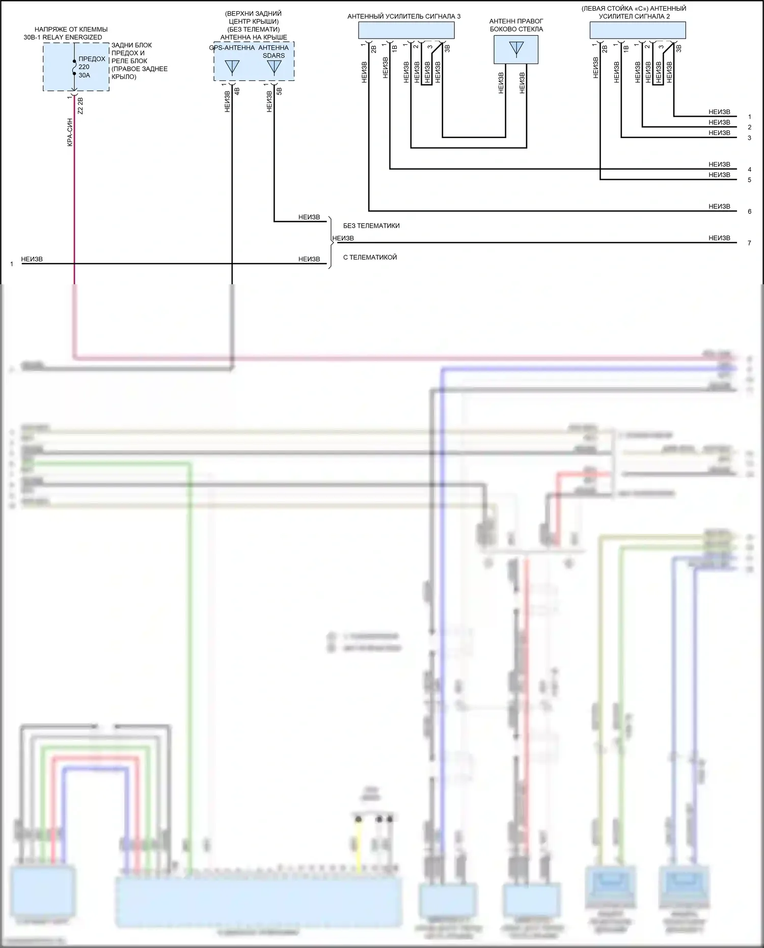 X3 BMW G01 (2017-2021): Электросхема аудиоблока приемника, средний уровень (2 из 3) 