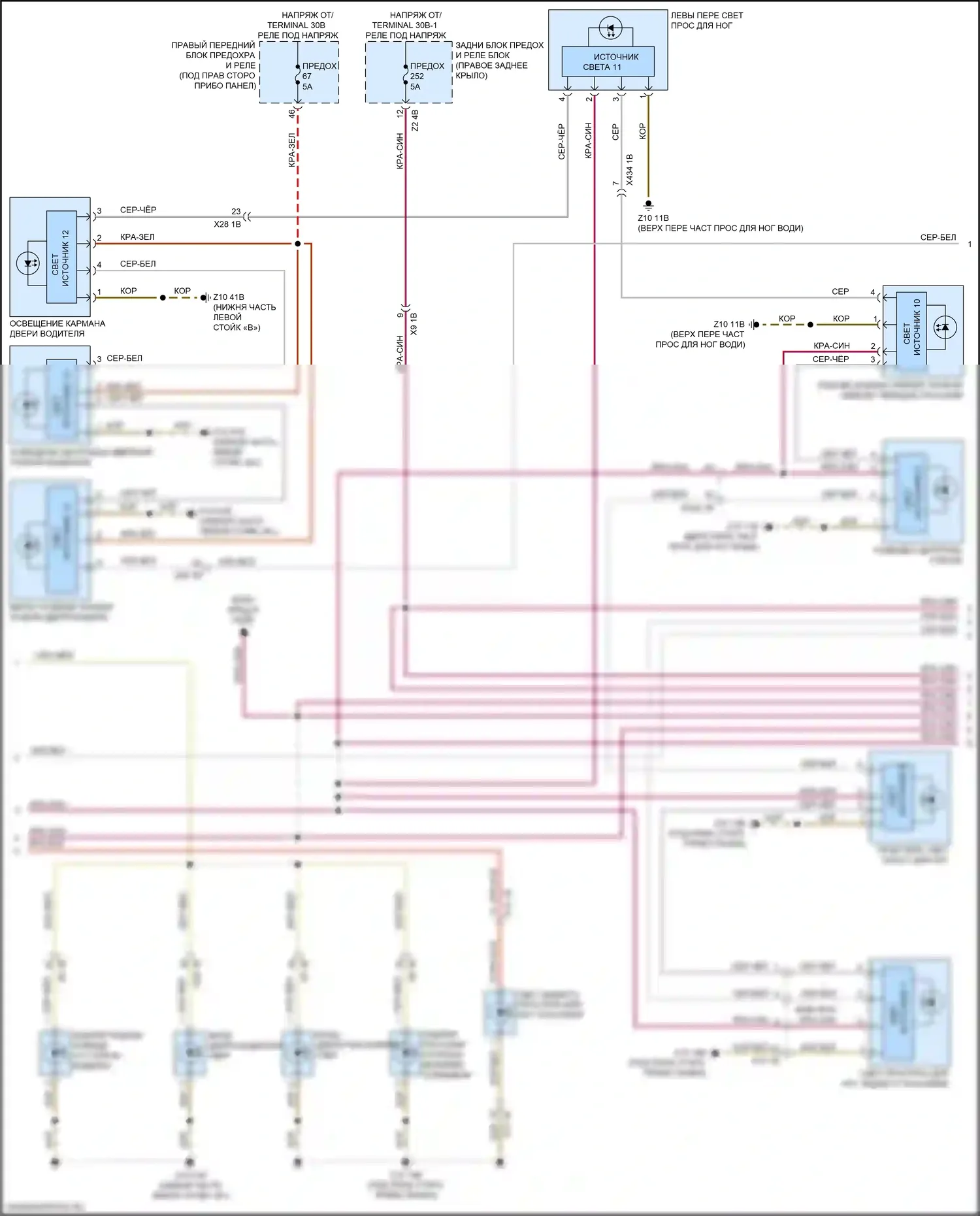 X3 BMW G01 (2017-2021): Электросхема освещения салона (3 из 4) 