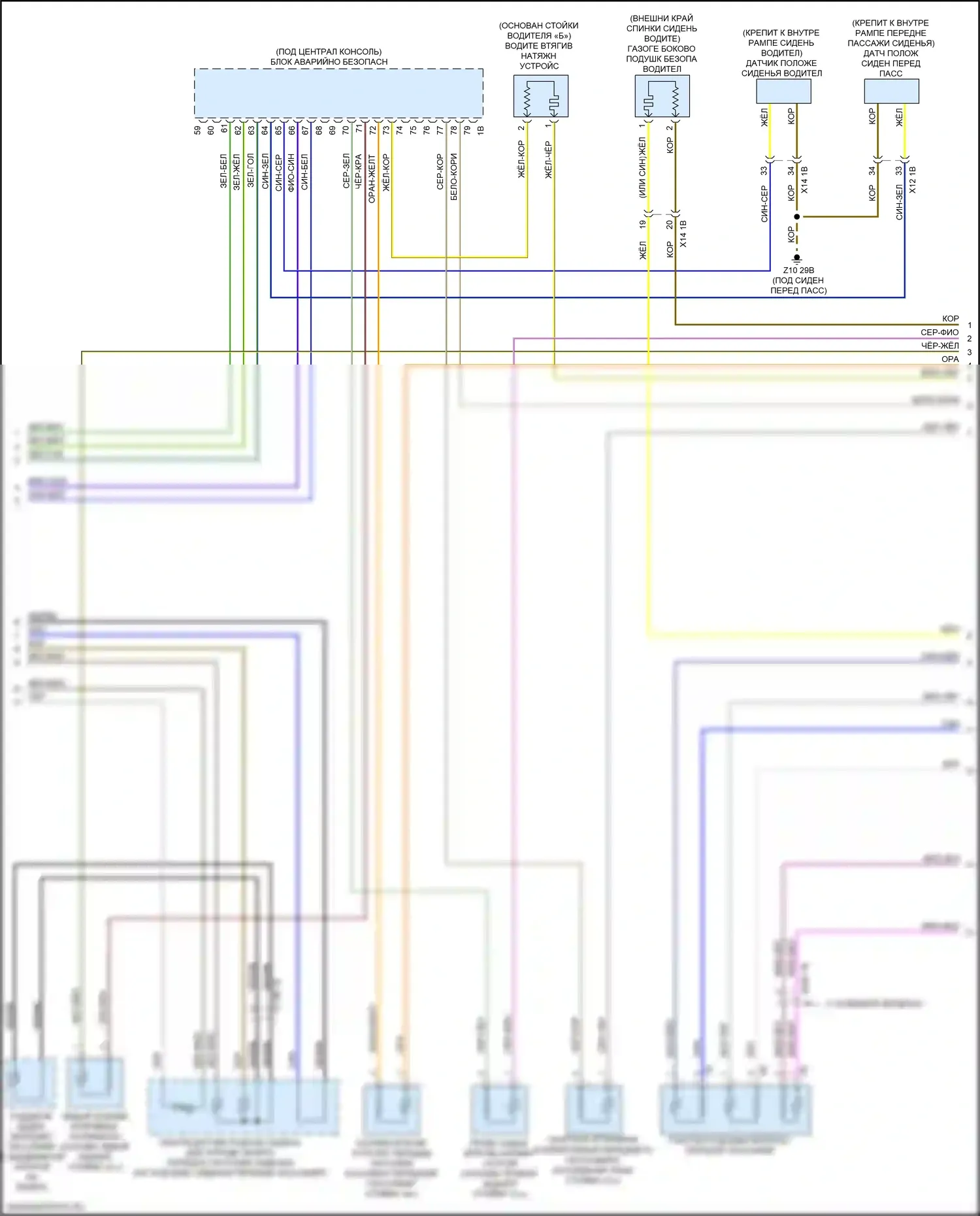 X3 BMW G01 (2017-2021): Электросхема подушек безопасности (3 из 4) 