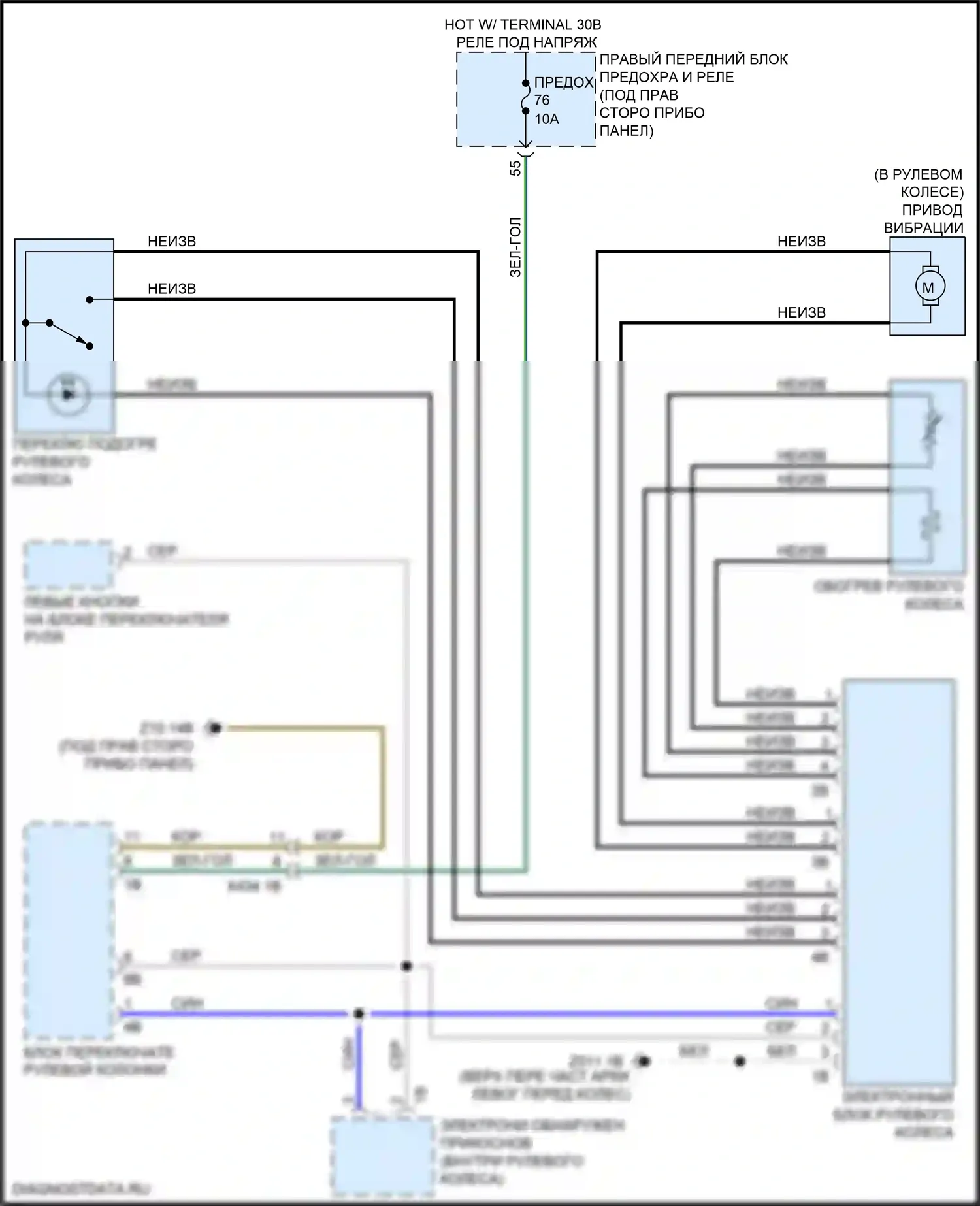 X3 BMW G01 (2017-2021): Электросхема рулевого колеса с подогревом 