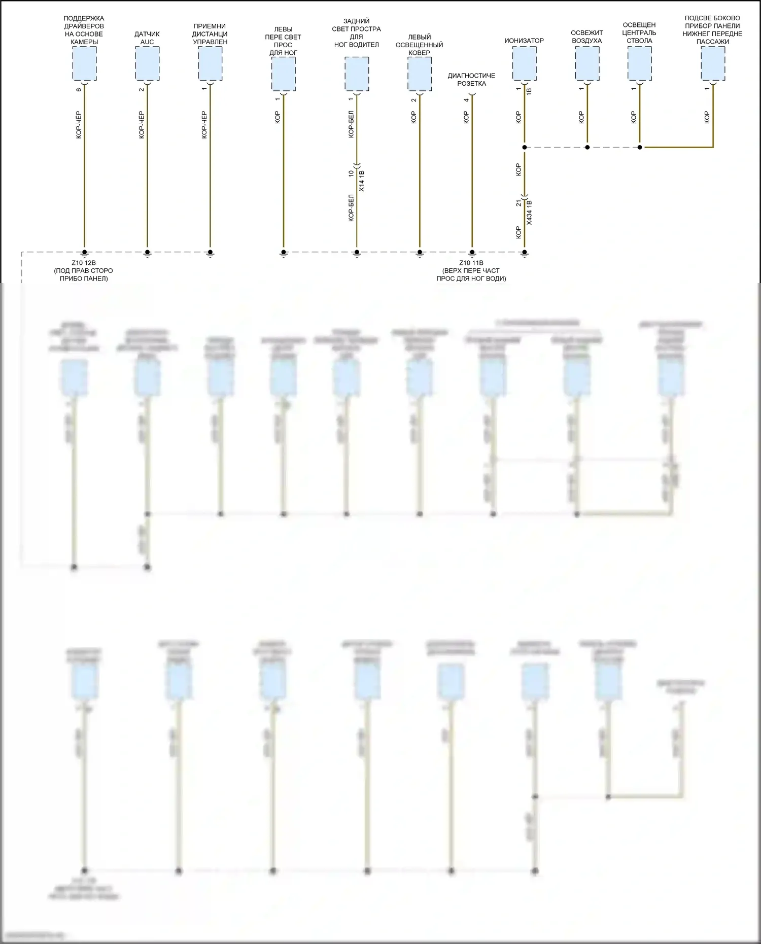 X3 BMW G01 (2017-2021): Электросхема разводки массы (1 из 7) 