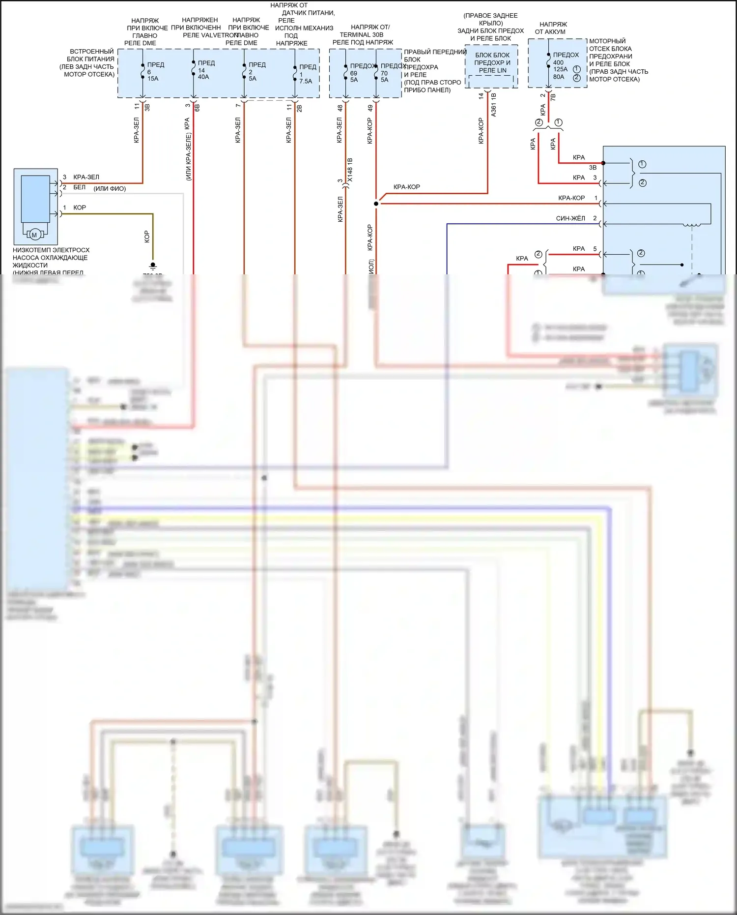 X3 BMW G01 (2017-2021): Электросхема вентилятора охлаждения 