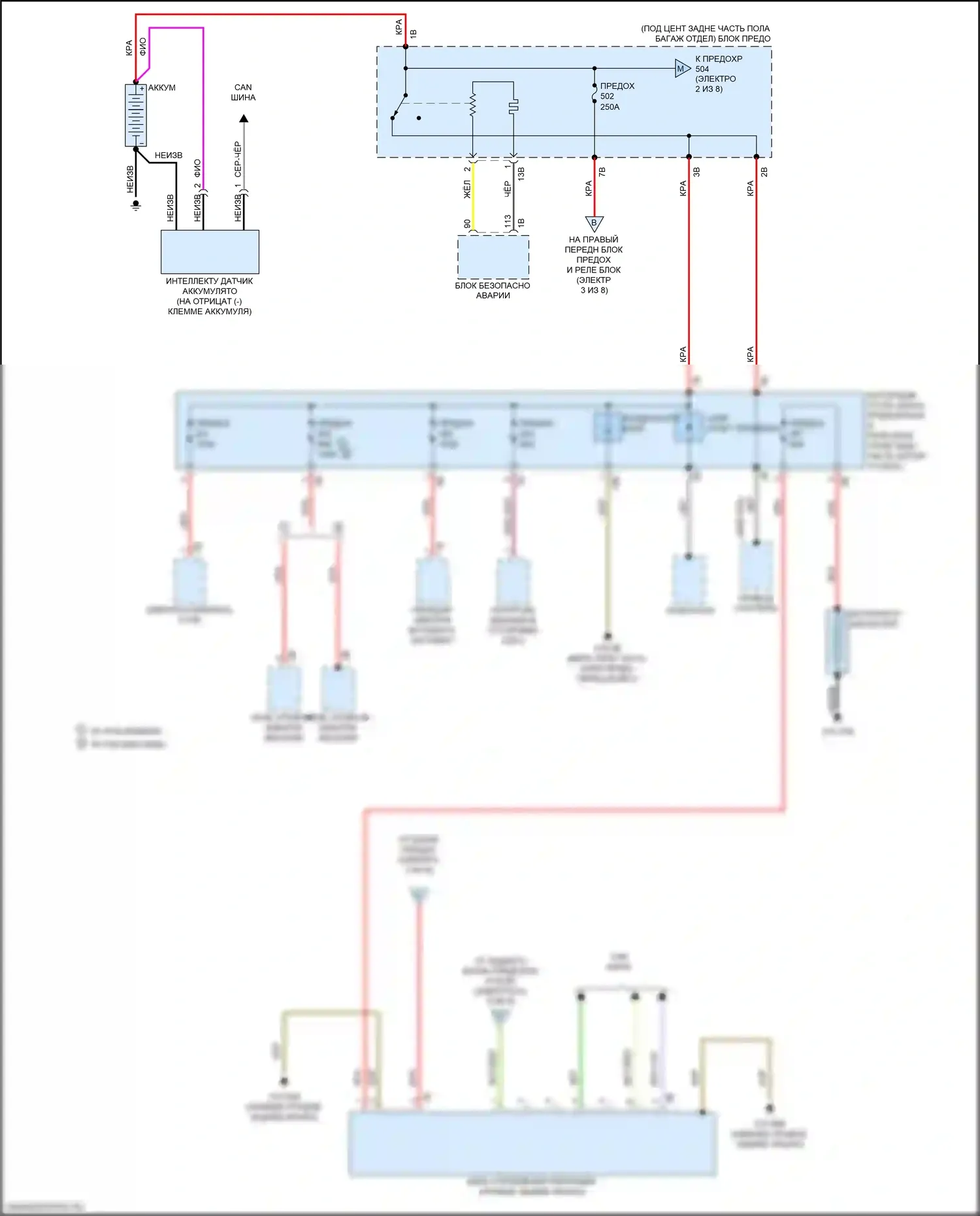 X4 M BMW F98 рестайлинг (2021-2024): Электросхема блока предохранителей реле (1 из 8) 