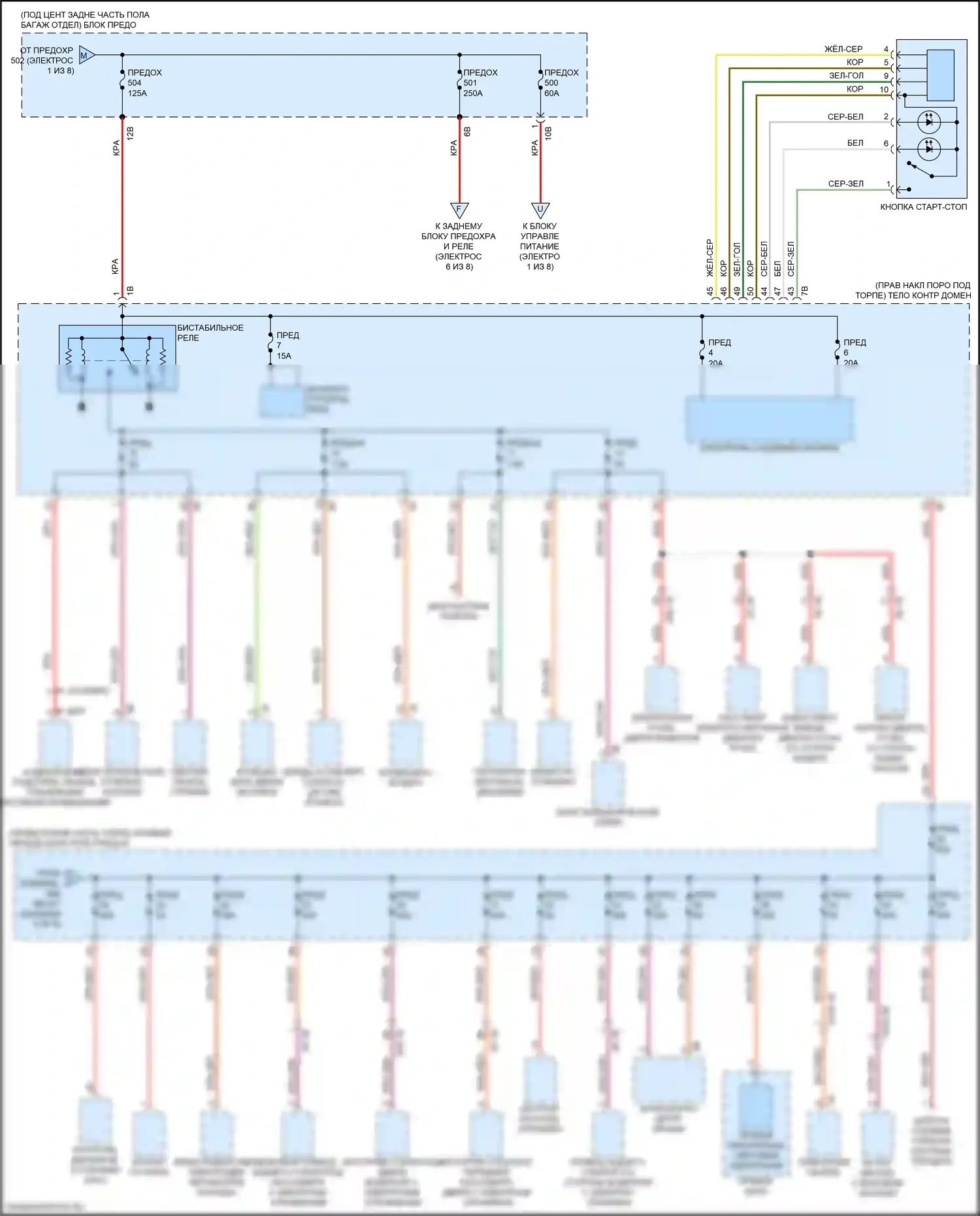 X4 M BMW F98 рестайлинг (2021-2024): Электросхема блока предохранителей реле (2 из 8) 