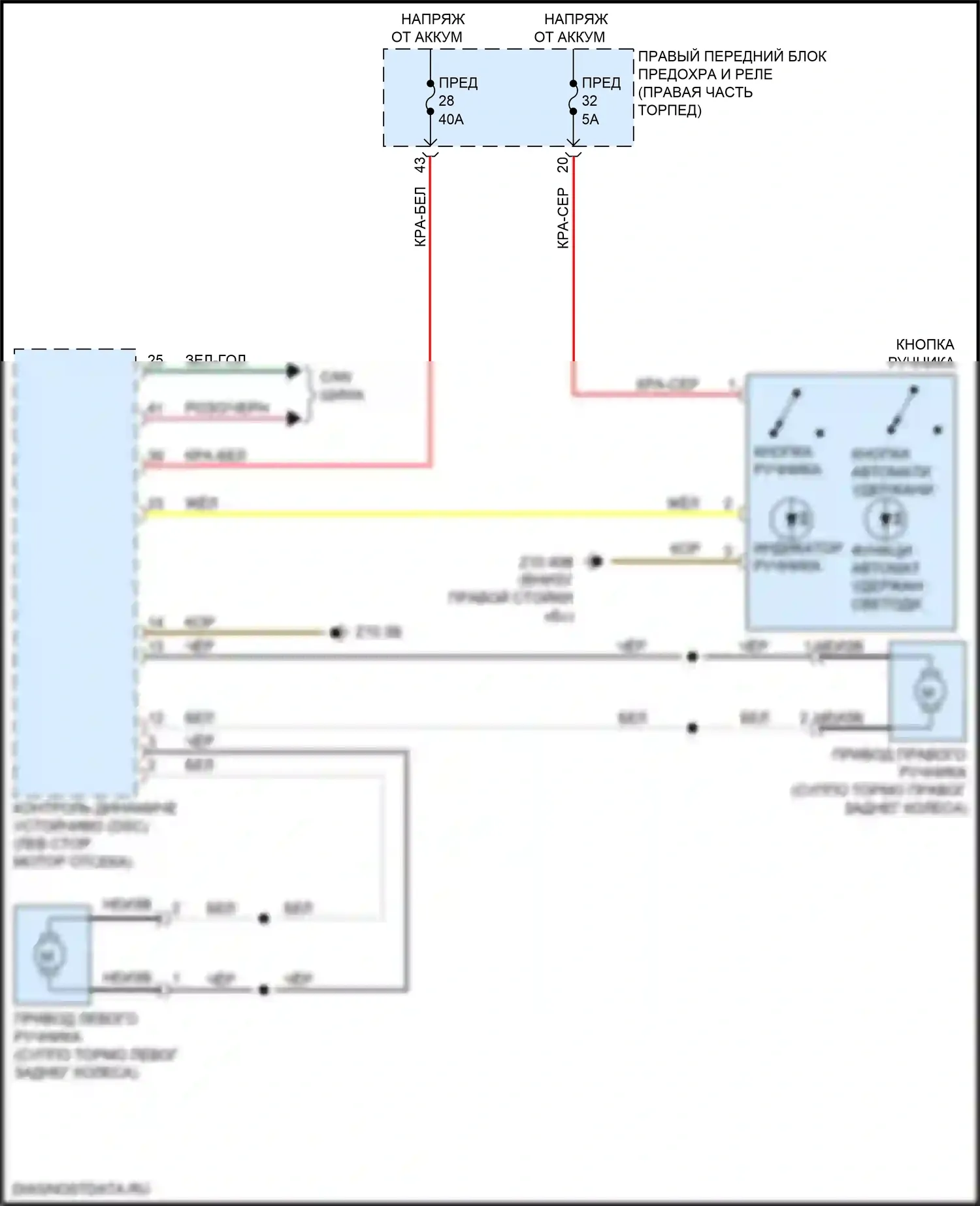 X4 M BMW F98 рестайлинг (2021-2024): Электросхема блокировки селектора 