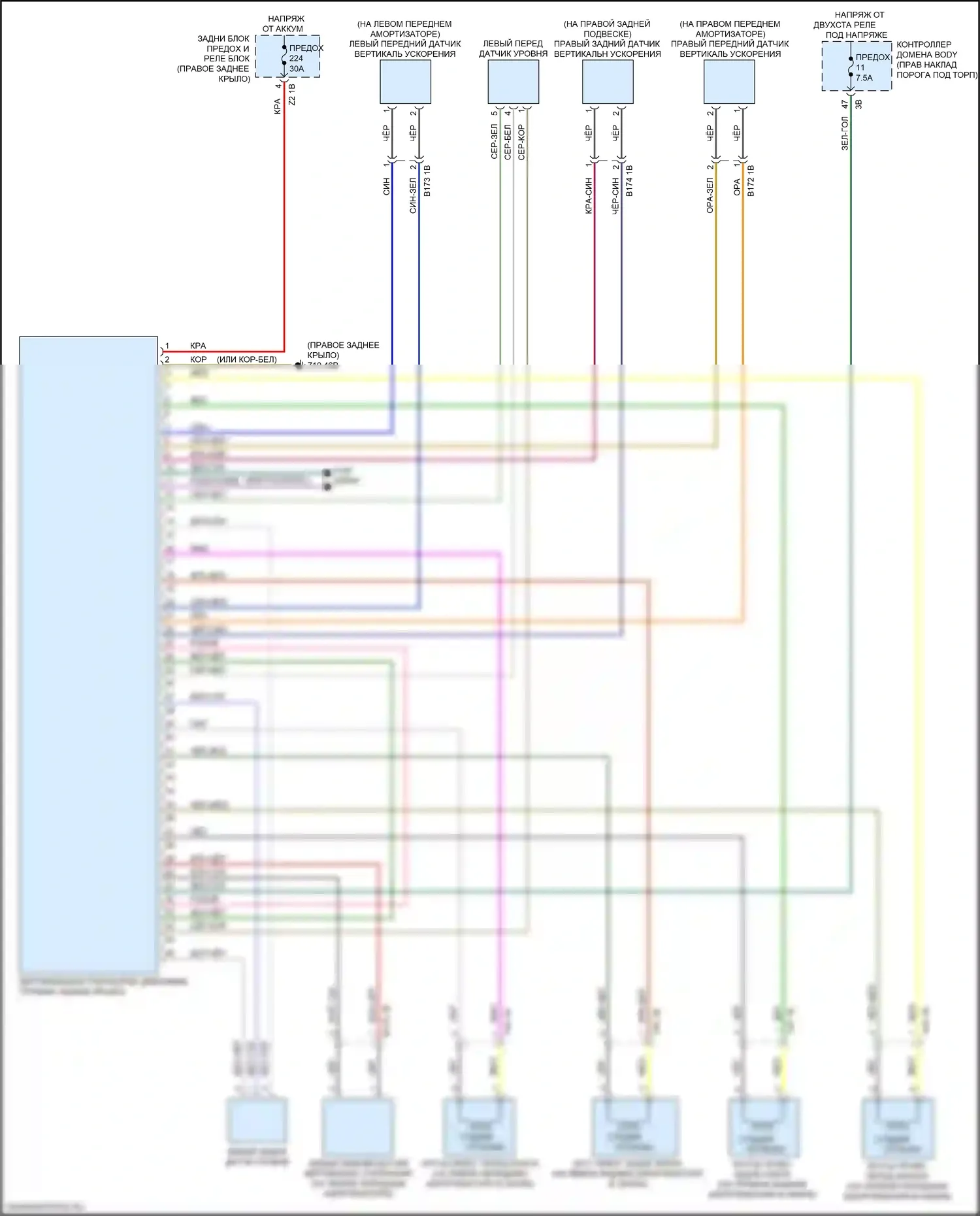 X4 M BMW F98 рестайлинг (2021-2024): Электросхема подвески динамического привода 
