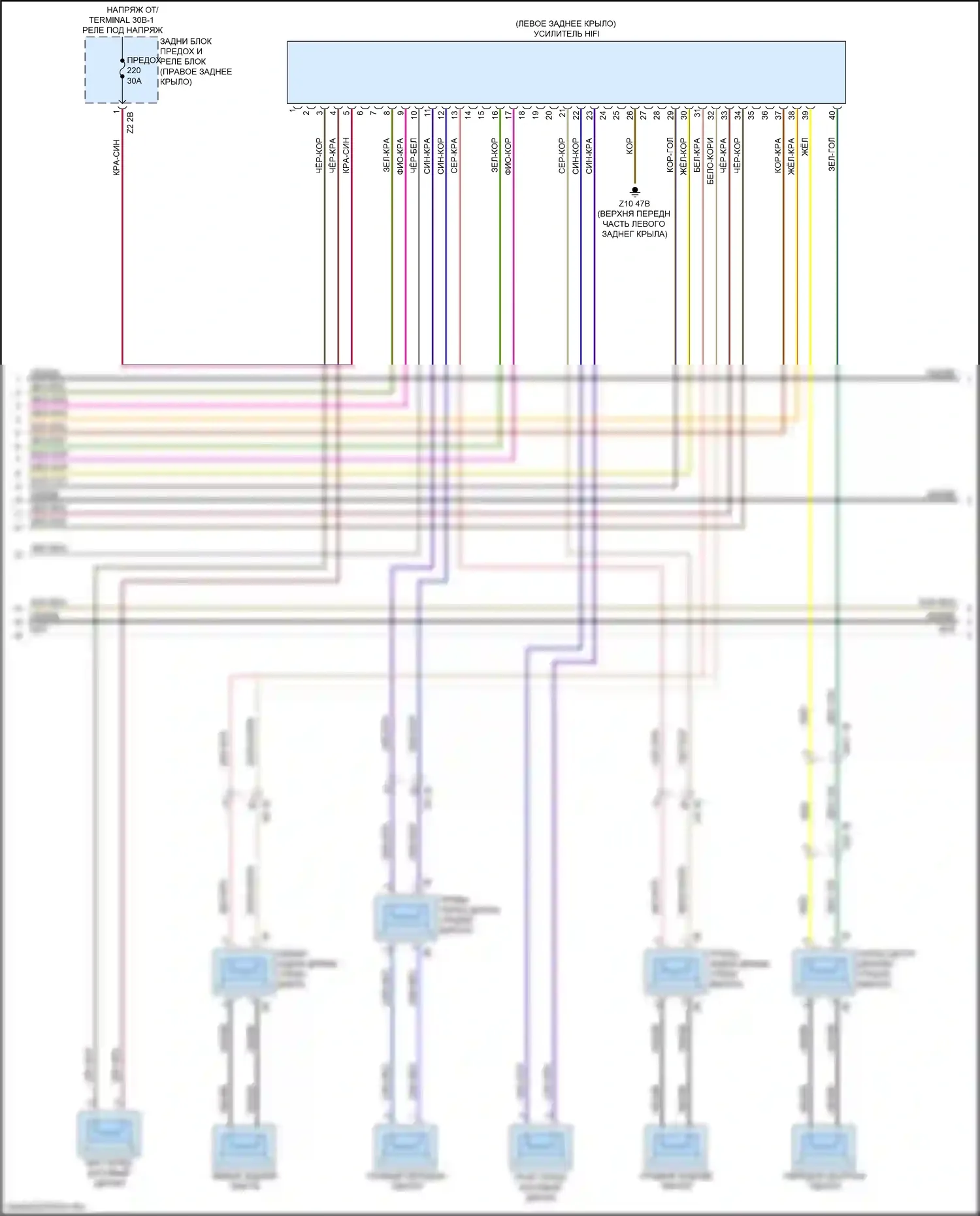 X4 M BMW F98 рестайлинг (2021-2024): Hifi электросхема магнитолы, без активного звукового оформления (3 из 5) 