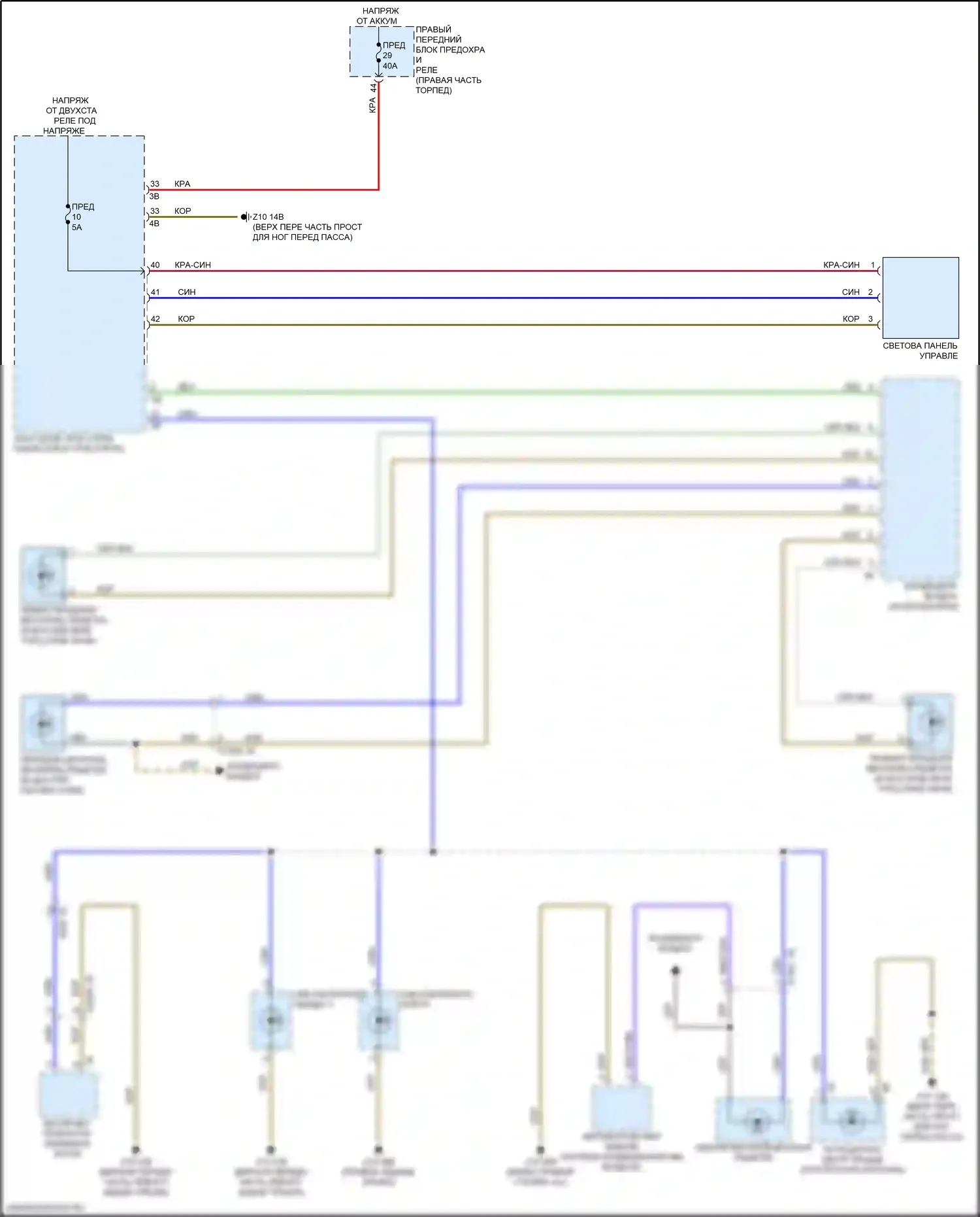 X4 M BMW F98 рестайлинг (2021-2024): Электросхема подсветки приборной панели 