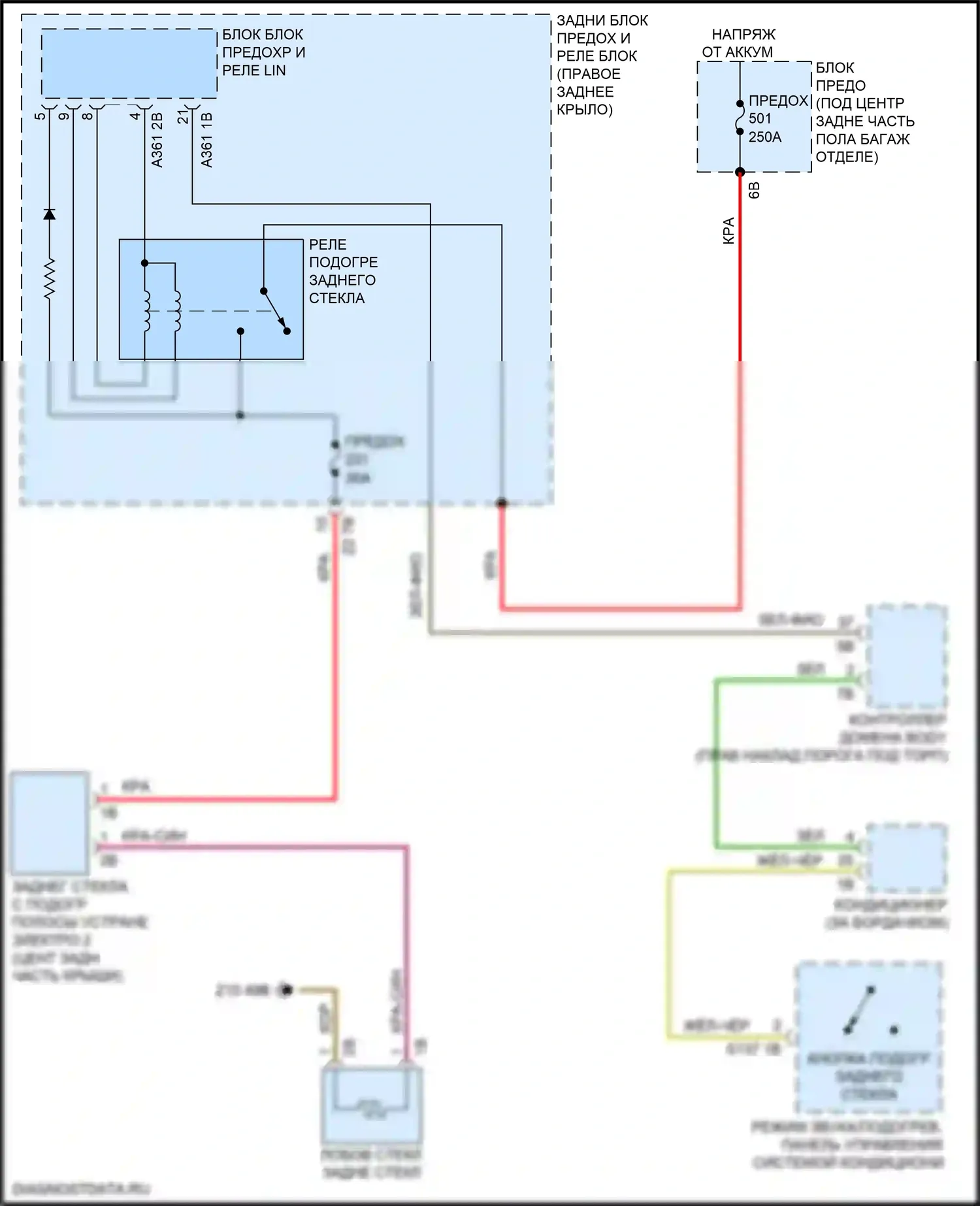 X4 M BMW F98 рестайлинг (2021-2024): Электросхема заднего подогрева 