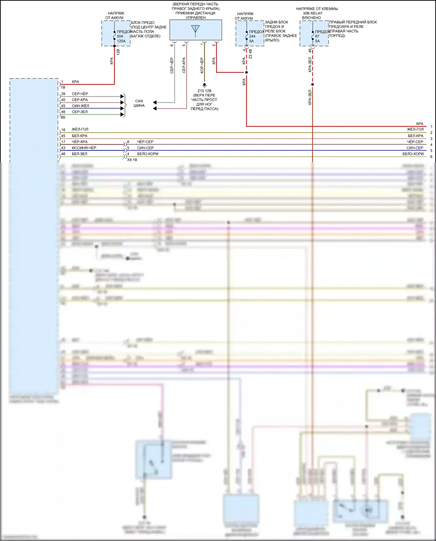 X4 M BMW F98 рестайлинг (2021-2024): Электросхема сигнализации и центрального запирания (1 из 3) 