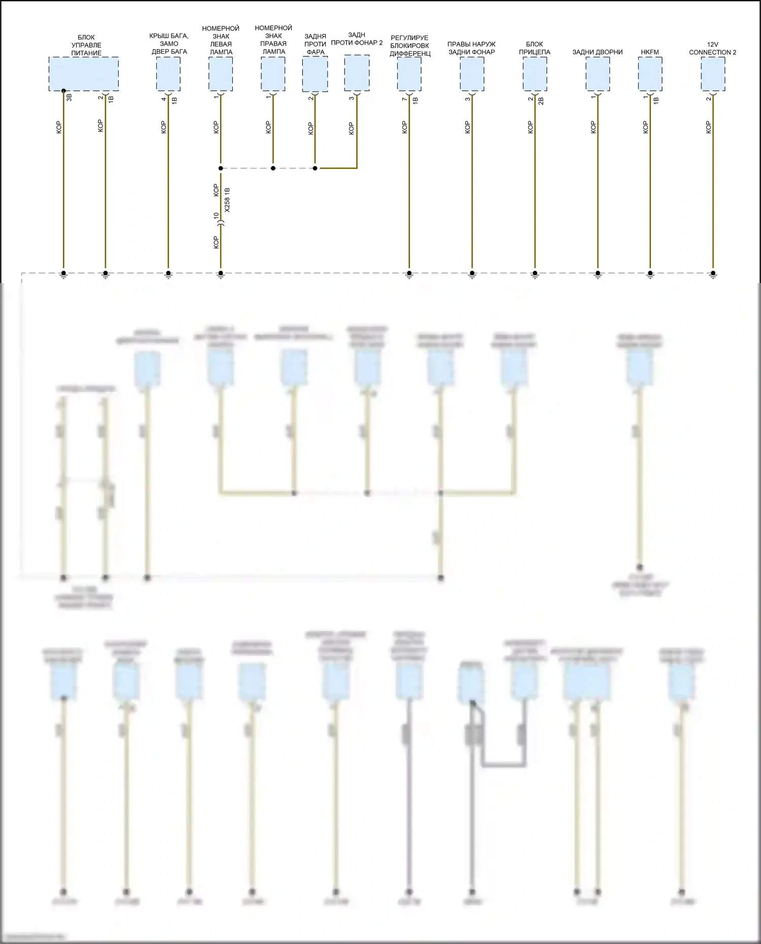 X4 M BMW F98 рестайлинг (2021-2024): Электросхема распределения массы (7 из 7) 