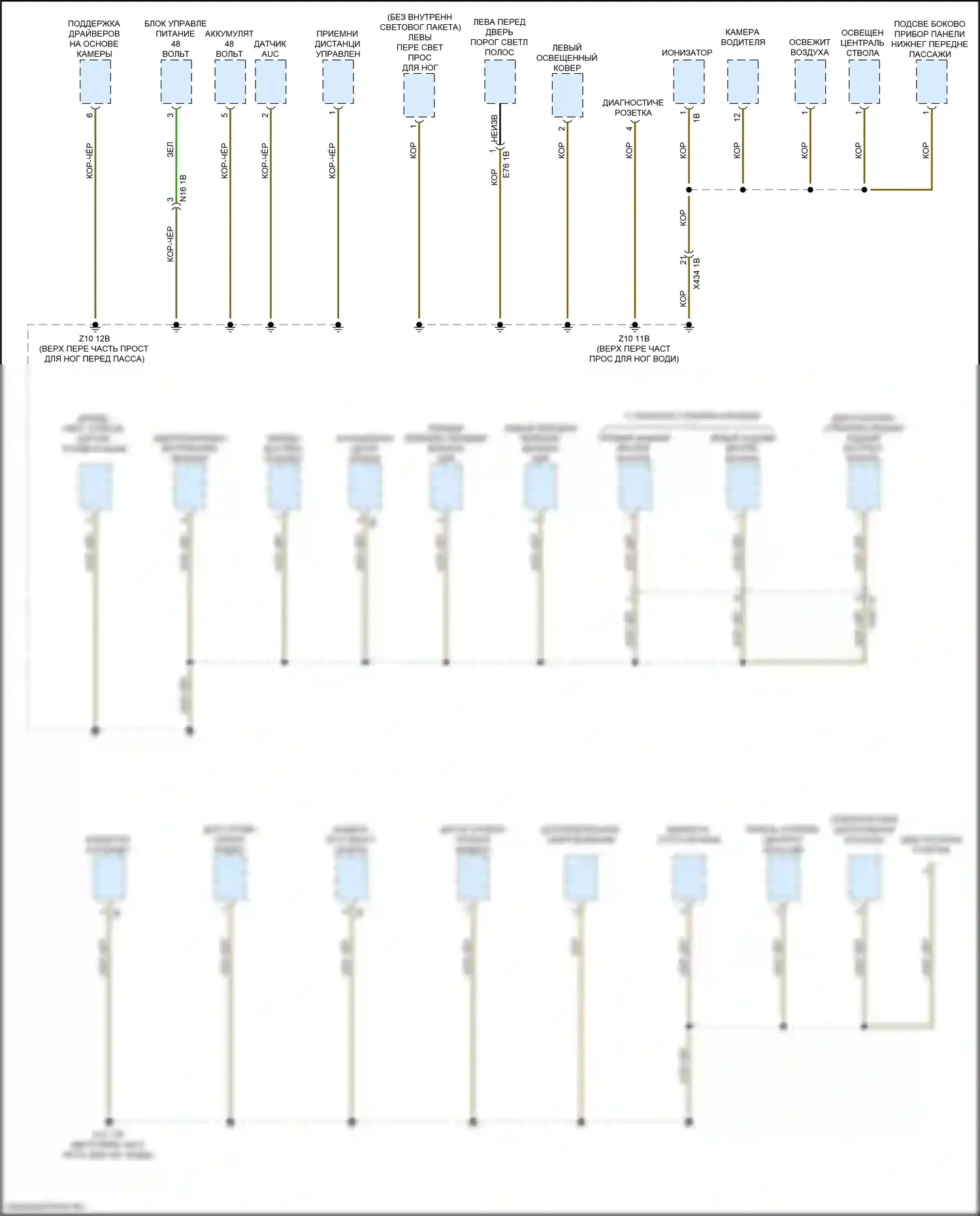 X4 M BMW F98 рестайлинг (2021-2024): Электросхема разводки массы (1 из 7) 