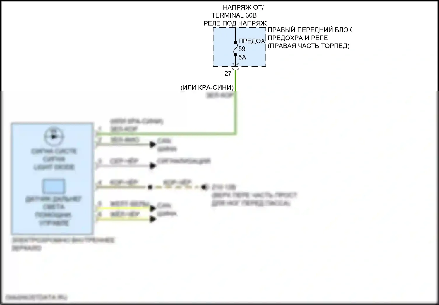 X4 M BMW F98 рестайлинг (2021-2024): Электросхема управления зеркалами заднего вида 