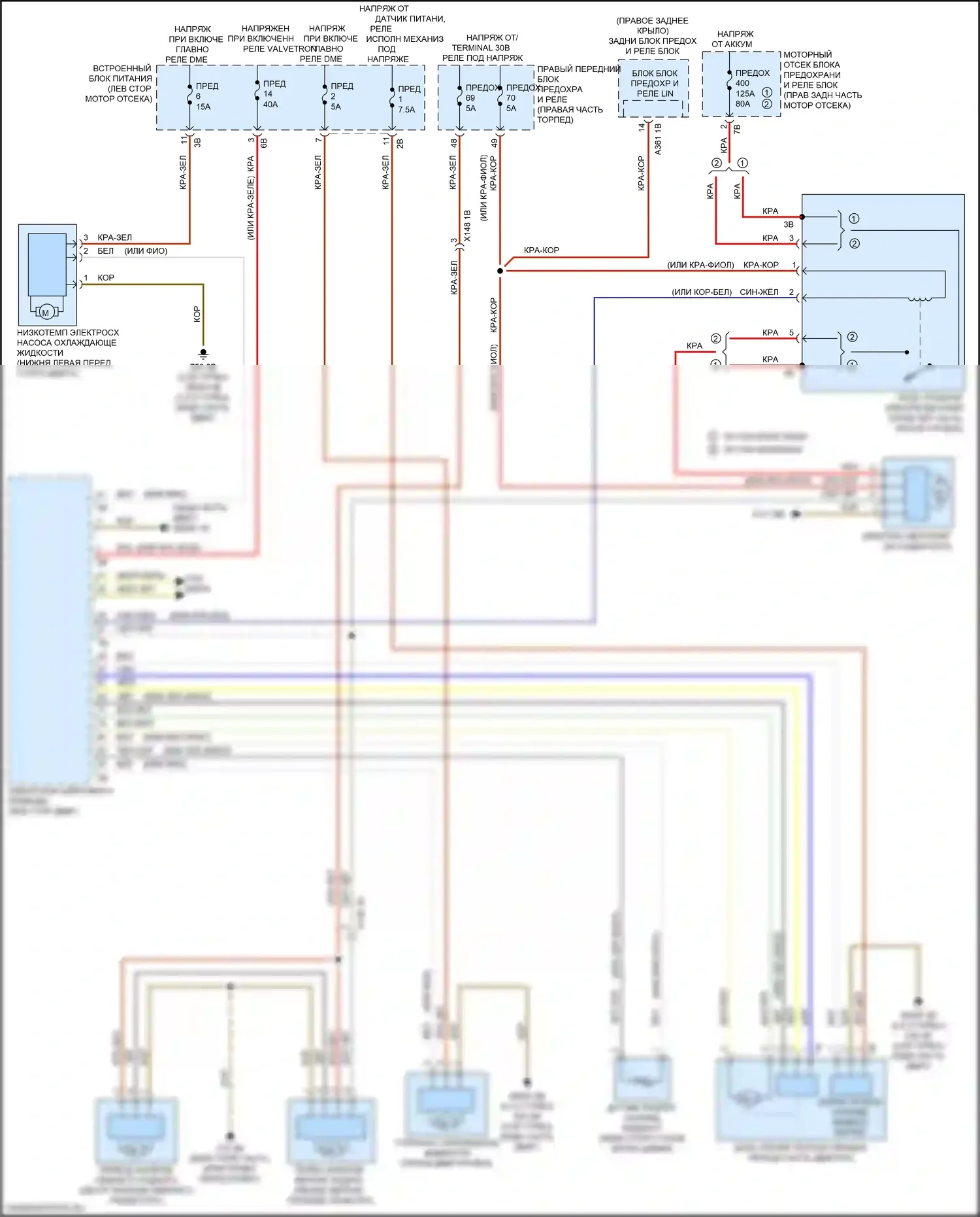 X4 M BMW F98 рестайлинг (2021-2024): Электросхема вентилятора охлаждения 