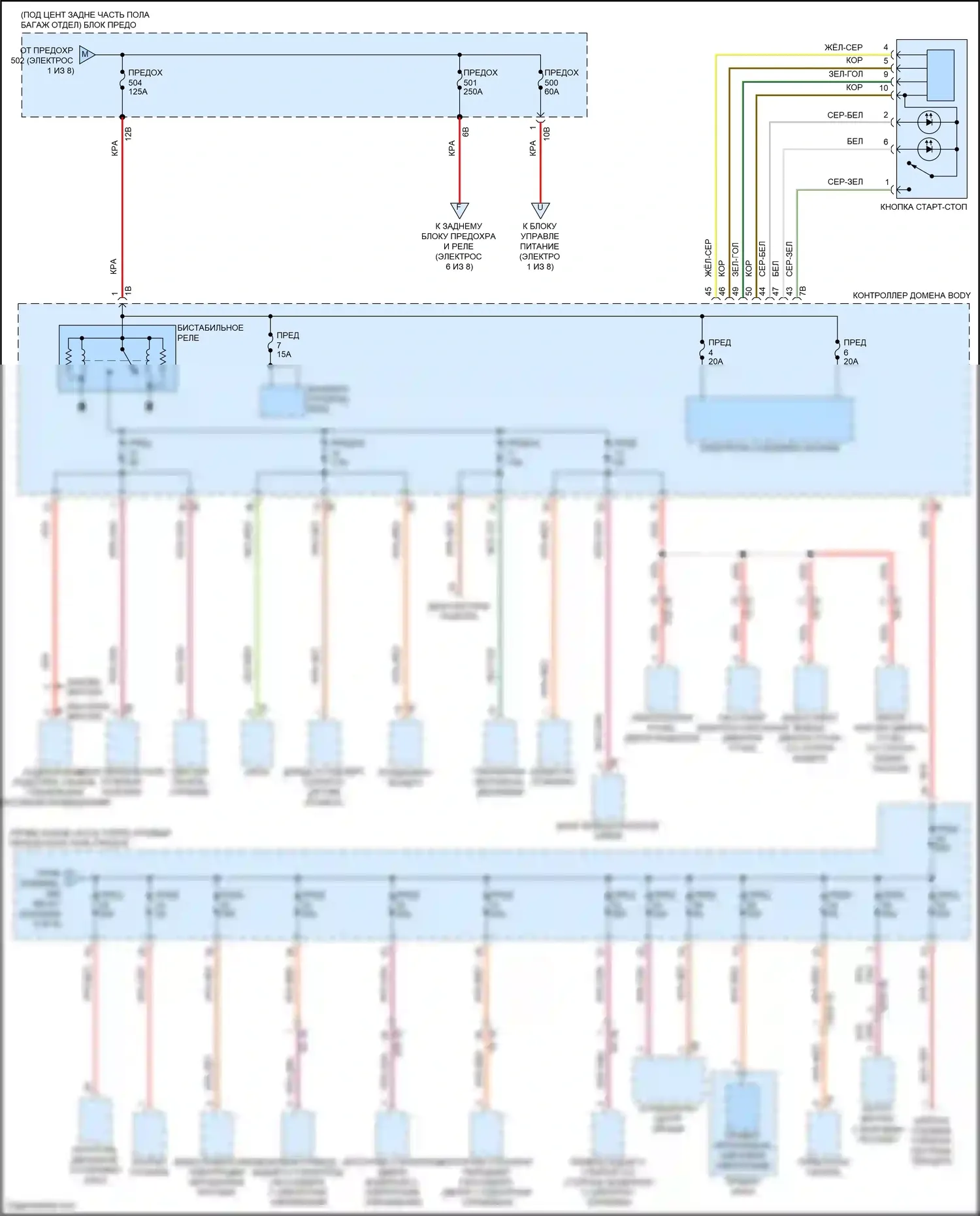 X4 M BMW F98 (2019-2021): Электросхема блока предохранителей реле (2 из 8) 