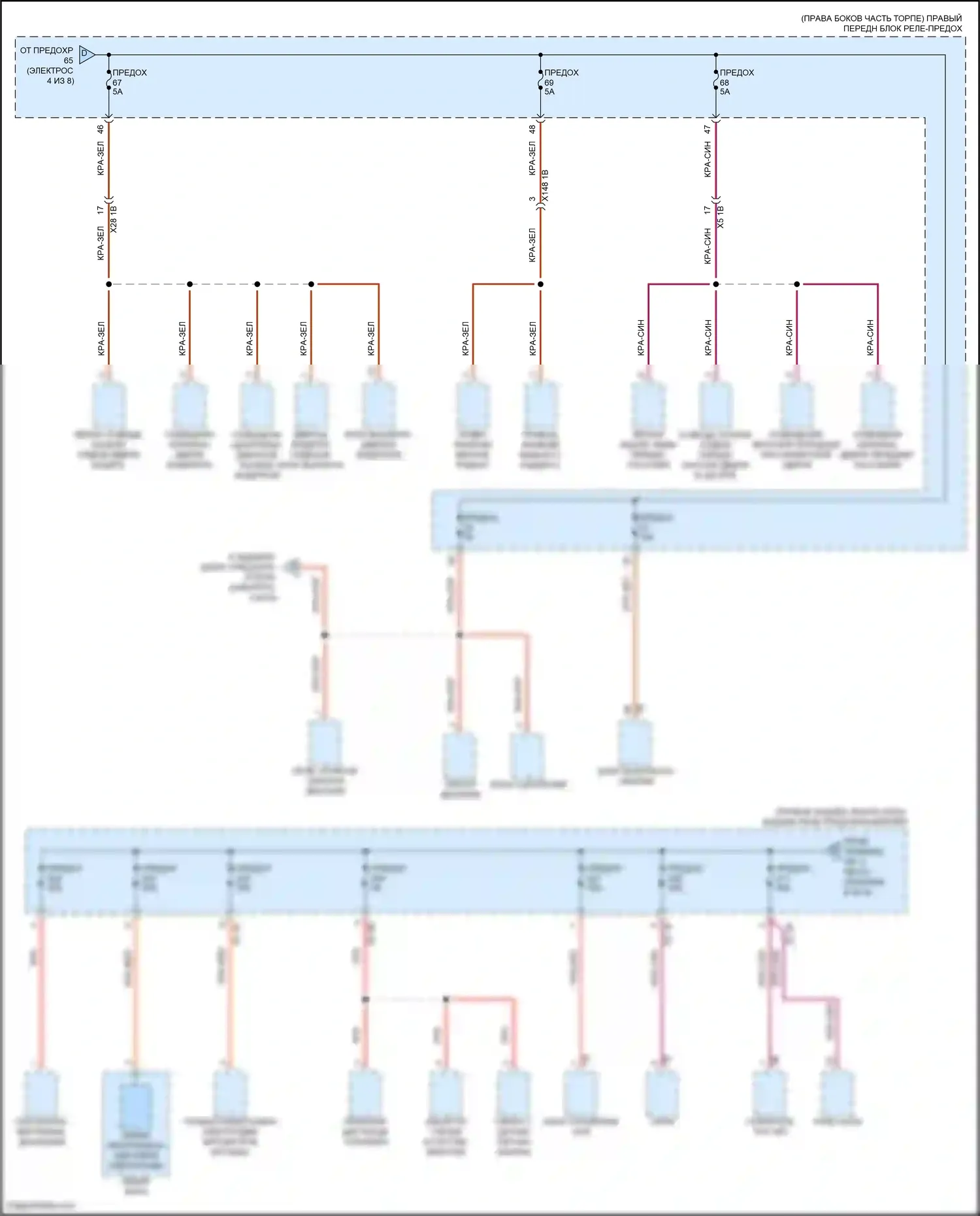 X4 M BMW F98 (2019-2021): Электросхема блока предохранителей реле (5 из 8) 