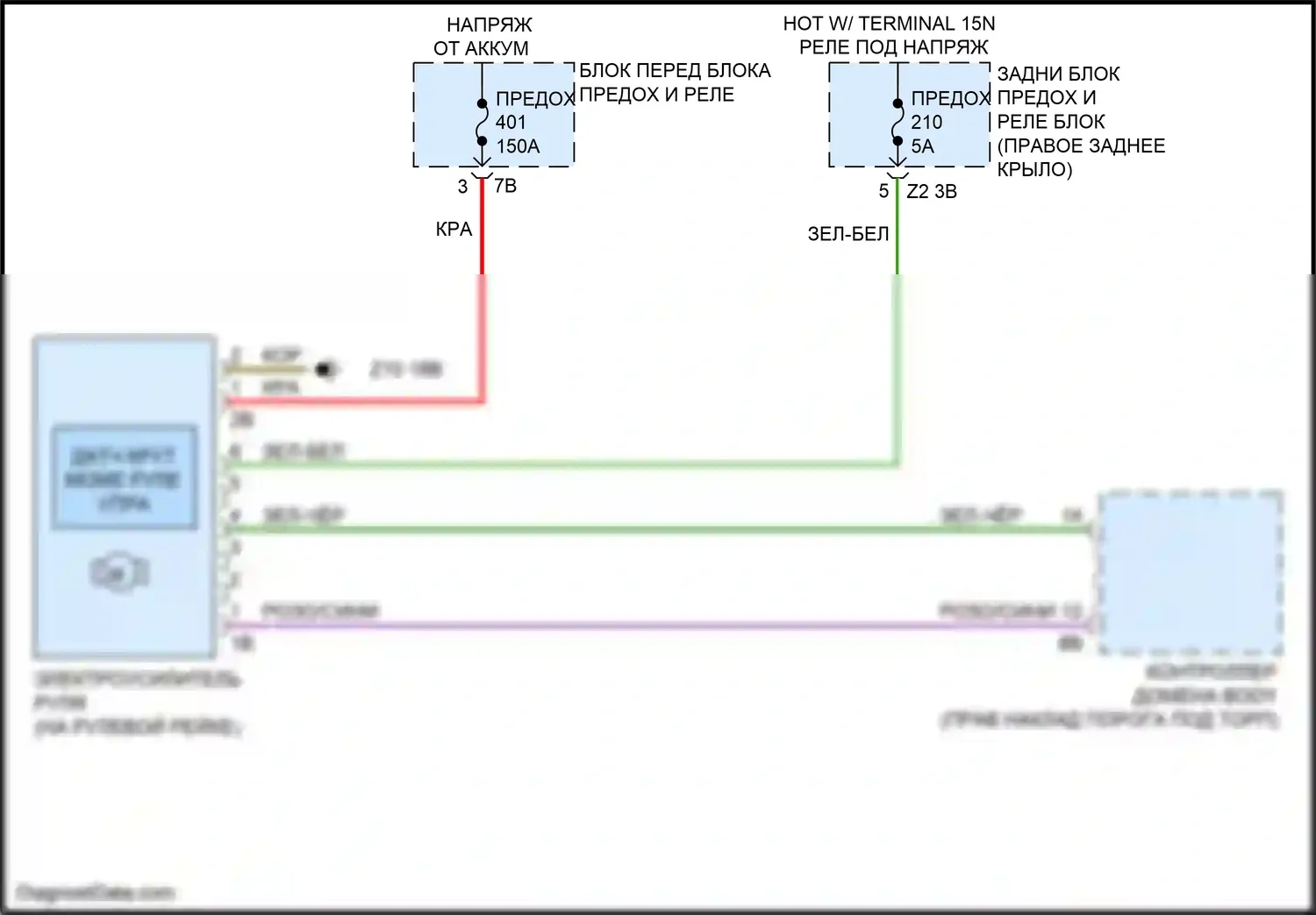 X4 M BMW F98 (2019-2021): Электросхема электроусилителя руля 