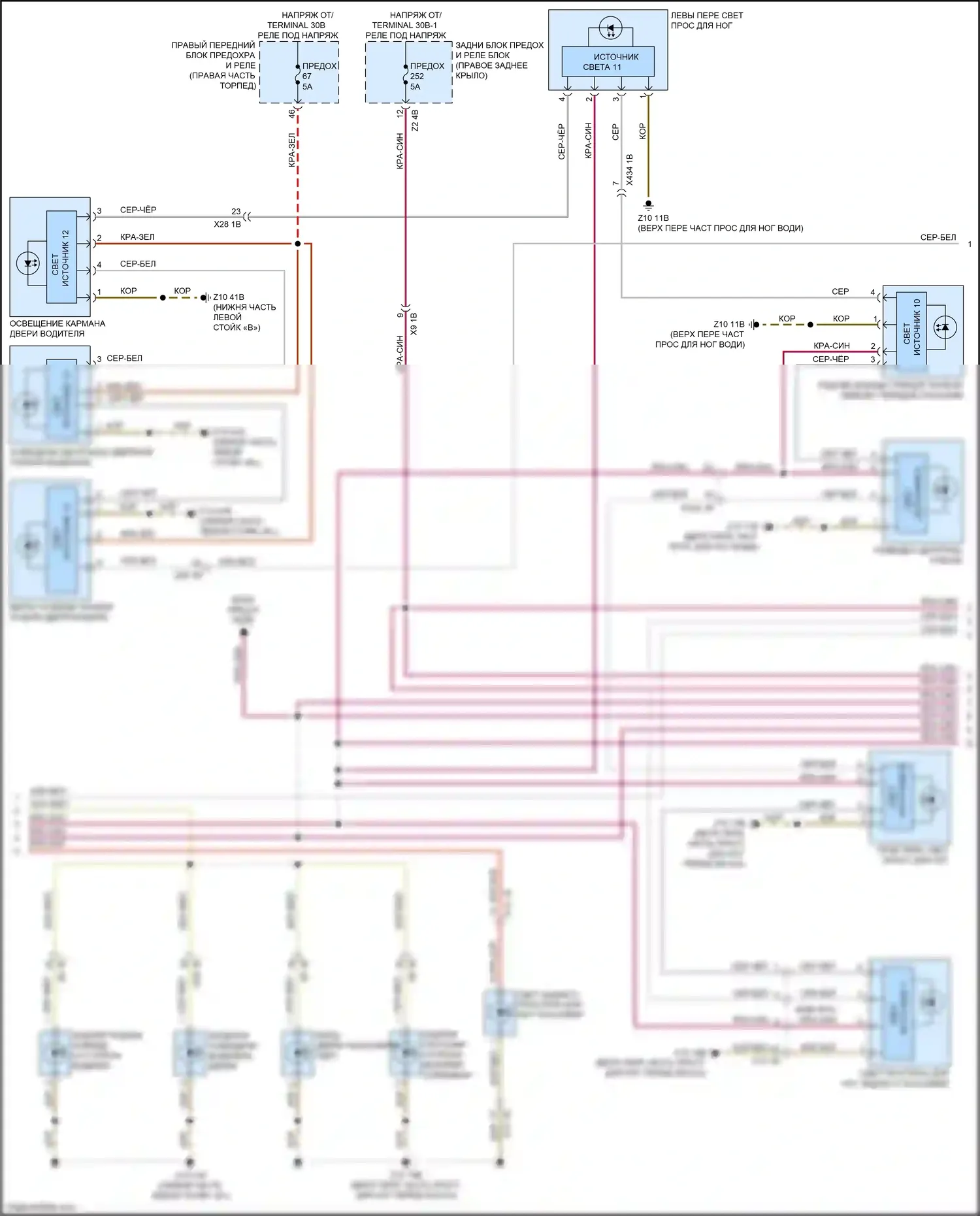 X4 M BMW F98 (2019-2021): Электросхема освещения салона (3 из 4) 