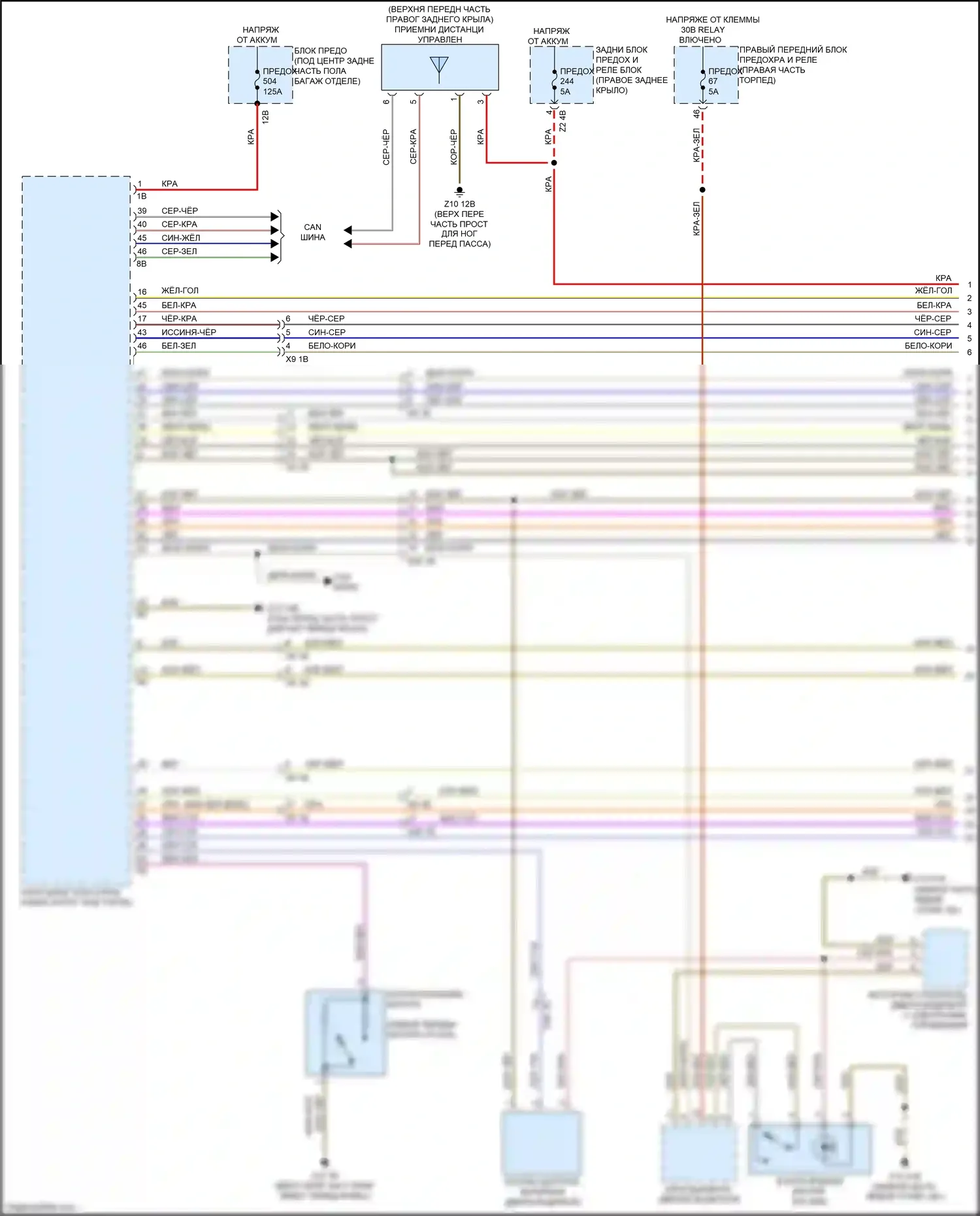 X4 M BMW F98 (2019-2021): Электросхема сигнализации и центрального запирания (1 из 3) 