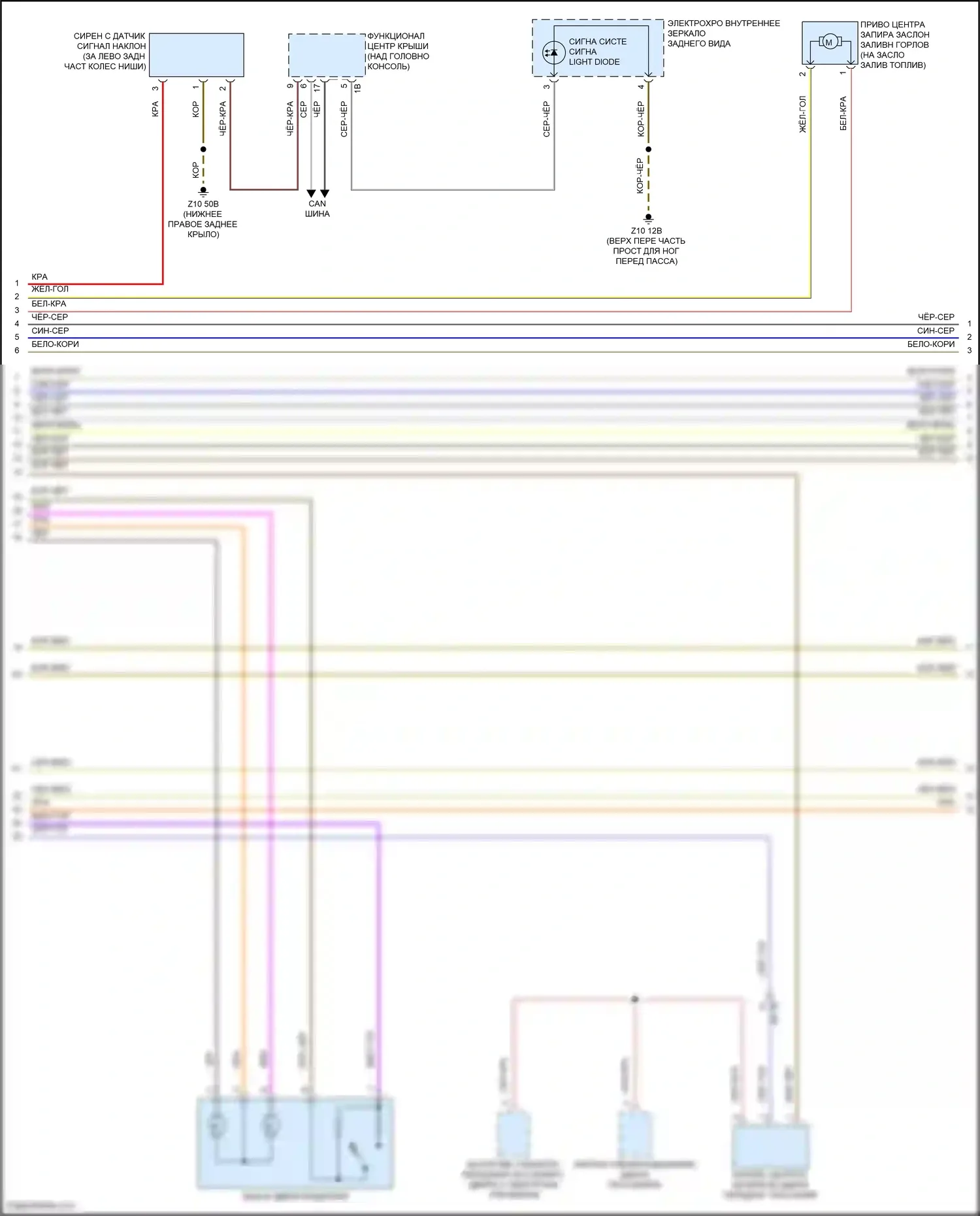 X4 M BMW F98 (2019-2021): Электросхема центрального замка (2 из 3) 