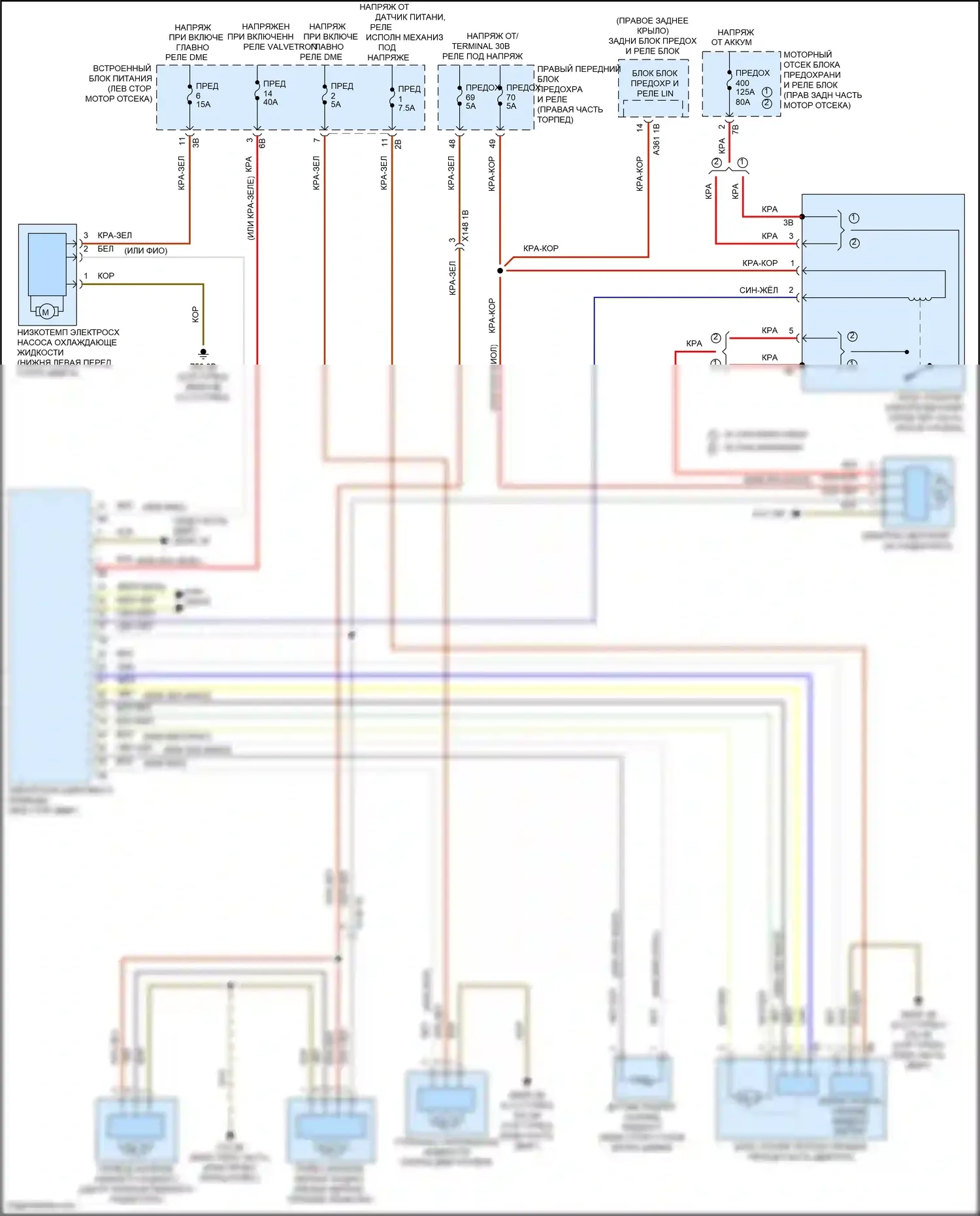 X4 M BMW F98 (2019-2021): Электросхема вентилятора охлаждения 