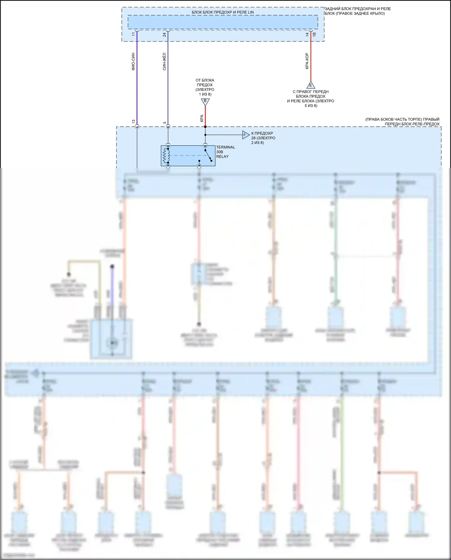 X4 BMW G02 рестайлинг (2021-2024): Электросхема блока предохранителей реле (3 из 8) 